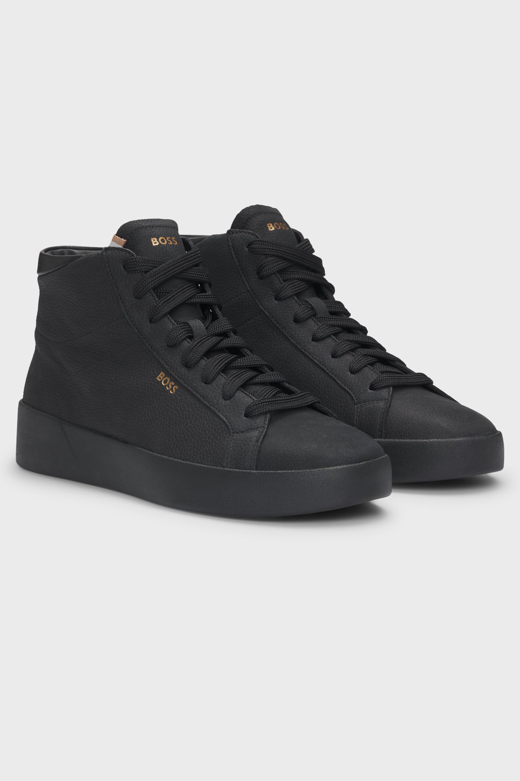 BOSS High Top Grained Leather Sneakers Belwar