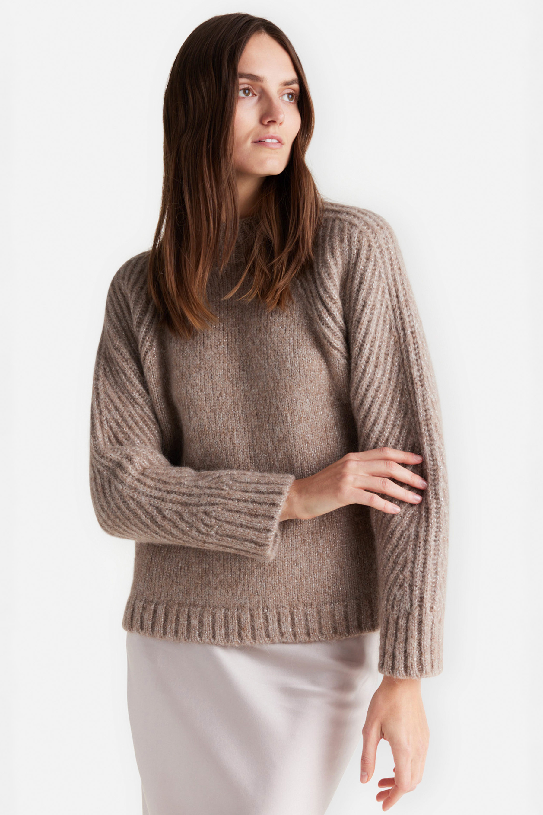 IHEART Alpaca-Wool-Metallic Fibre Blend Sweater Idarin