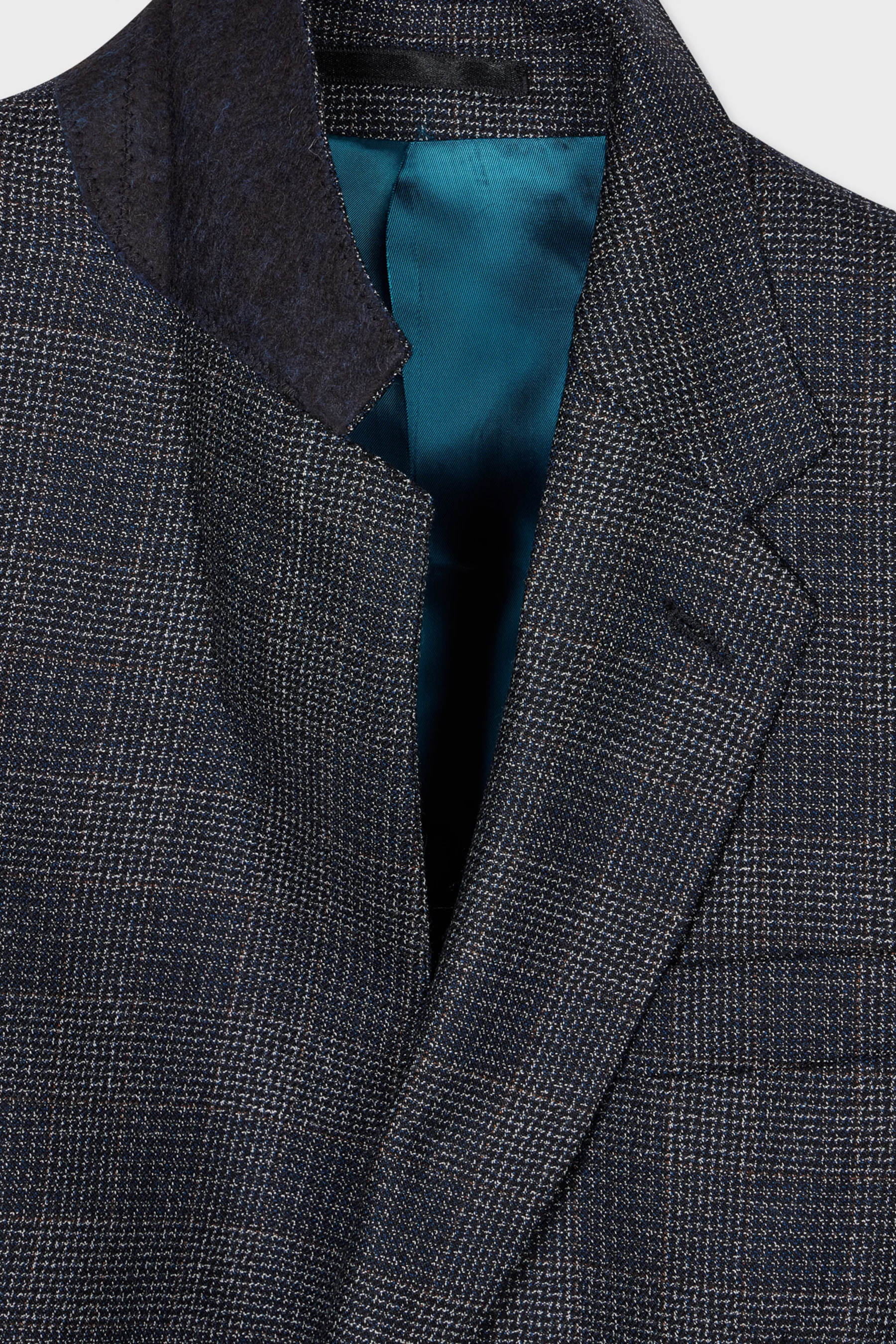 PAUL SMITH Tailored Fit Gingham Check Natural Stretch Wool Jacket