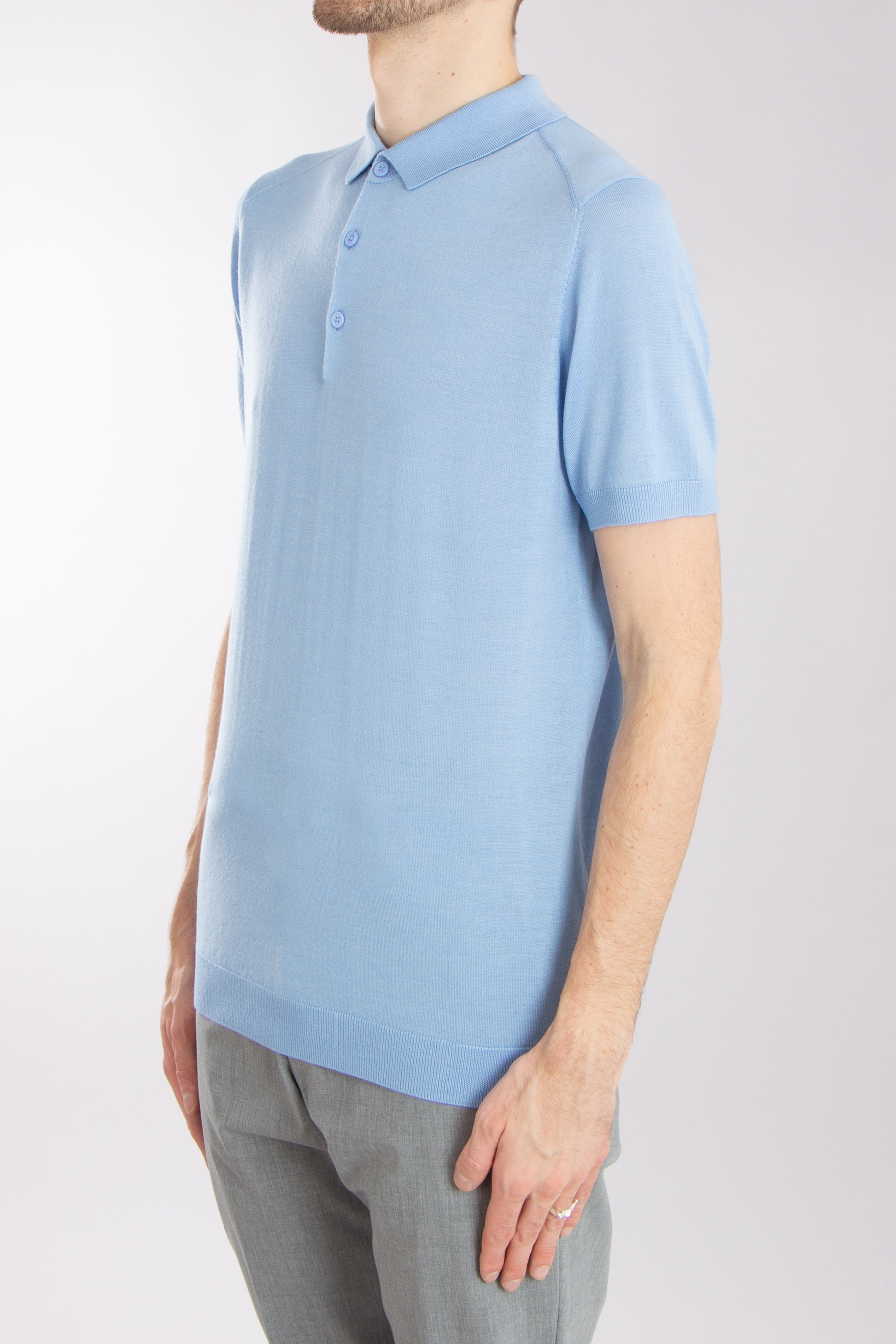 MIENTUS BERLIN Extrafine Wool-Silk-Cashmere Blend Knit Polo