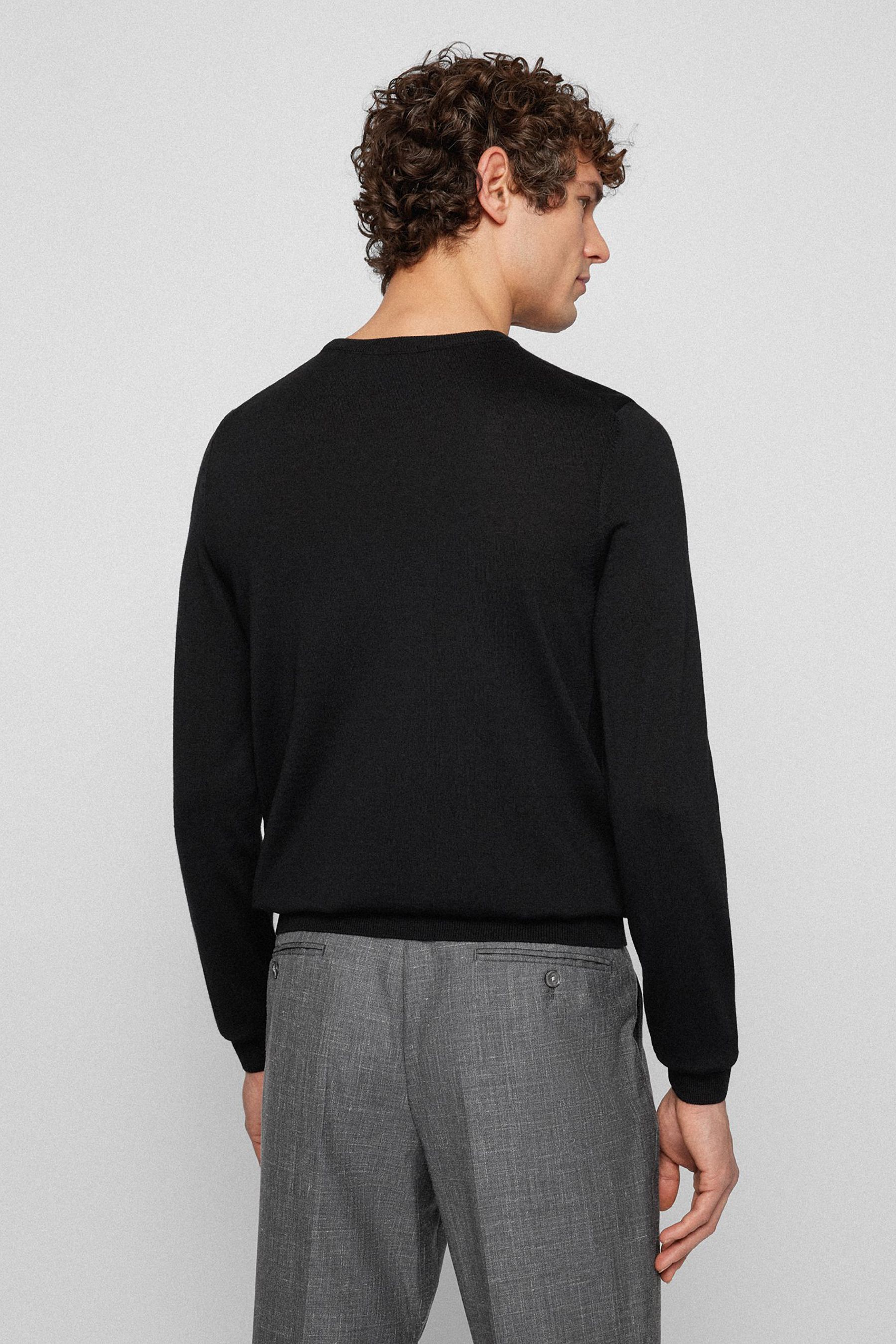 BOSS Slim Fit Virgin Wool Sweater Leno