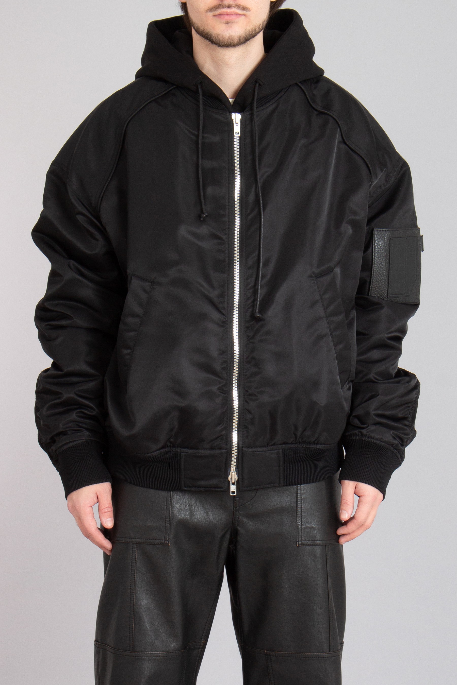 JUUN.J 2-in-1 Oversized Nylon Bomber Jacket