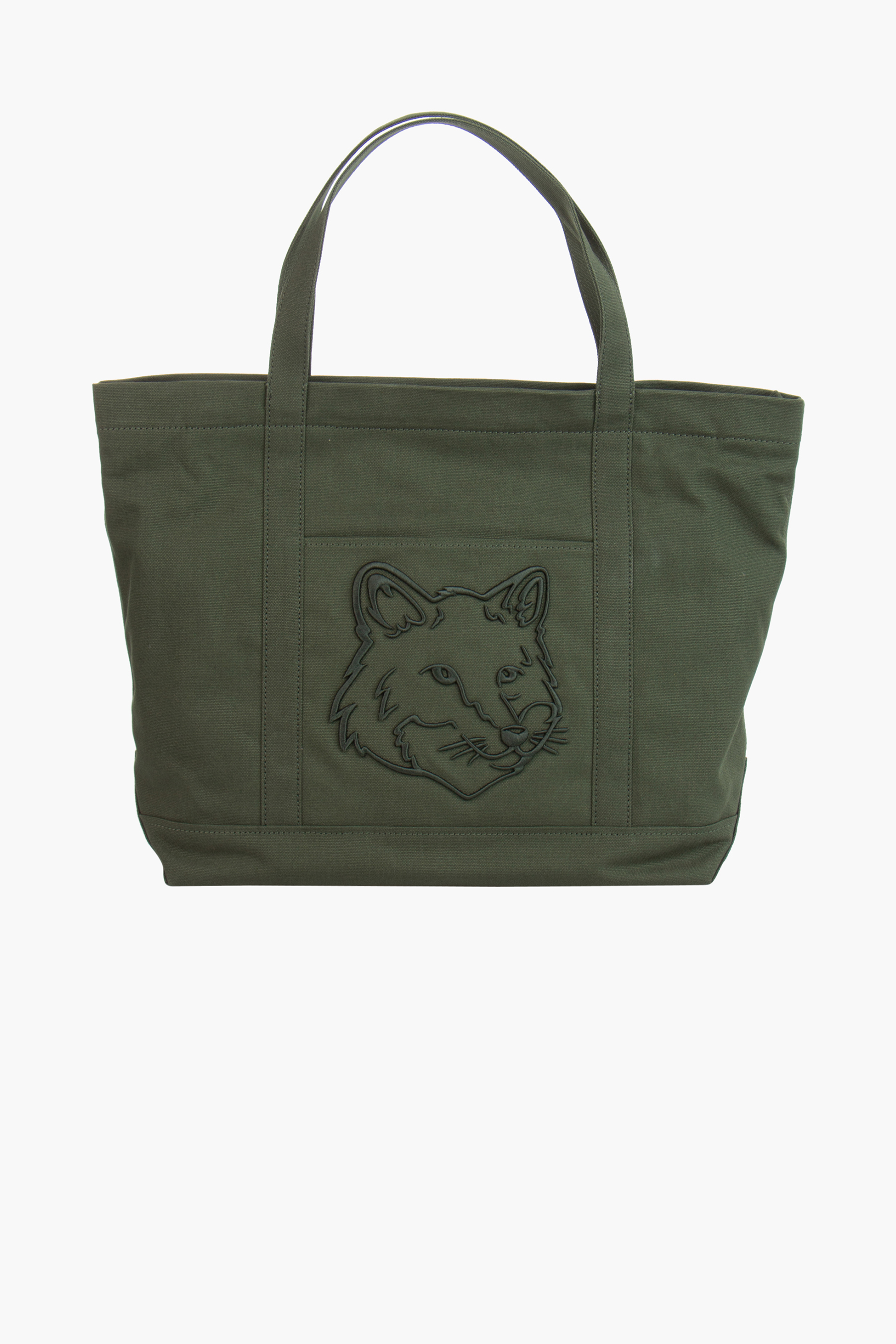 MAISON KITSUNÉ Large Fox Head Coated Canvas Tote Bag