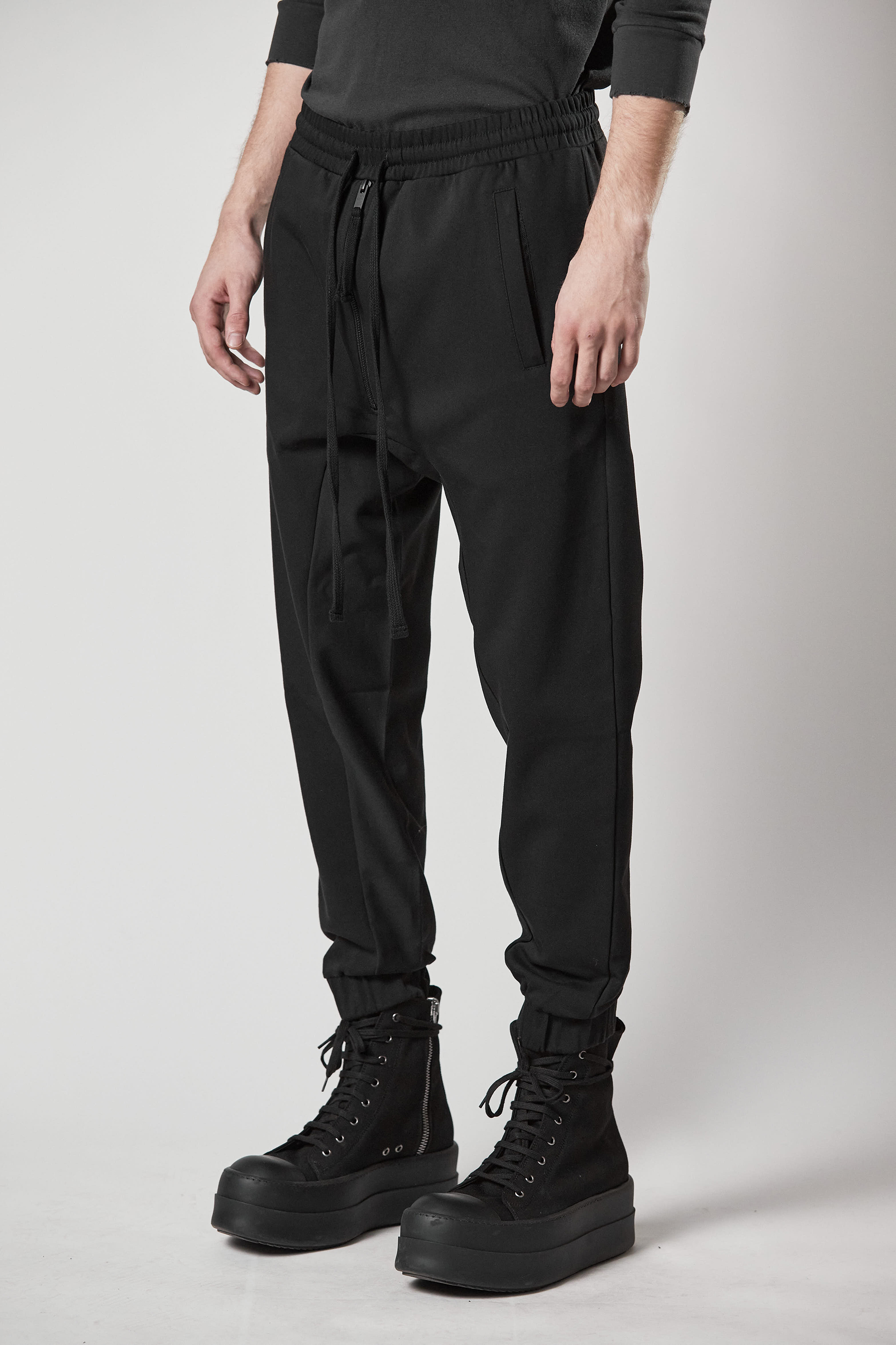 THOM KROM Drop Crotch Cotton-Nylon Stretch Pants