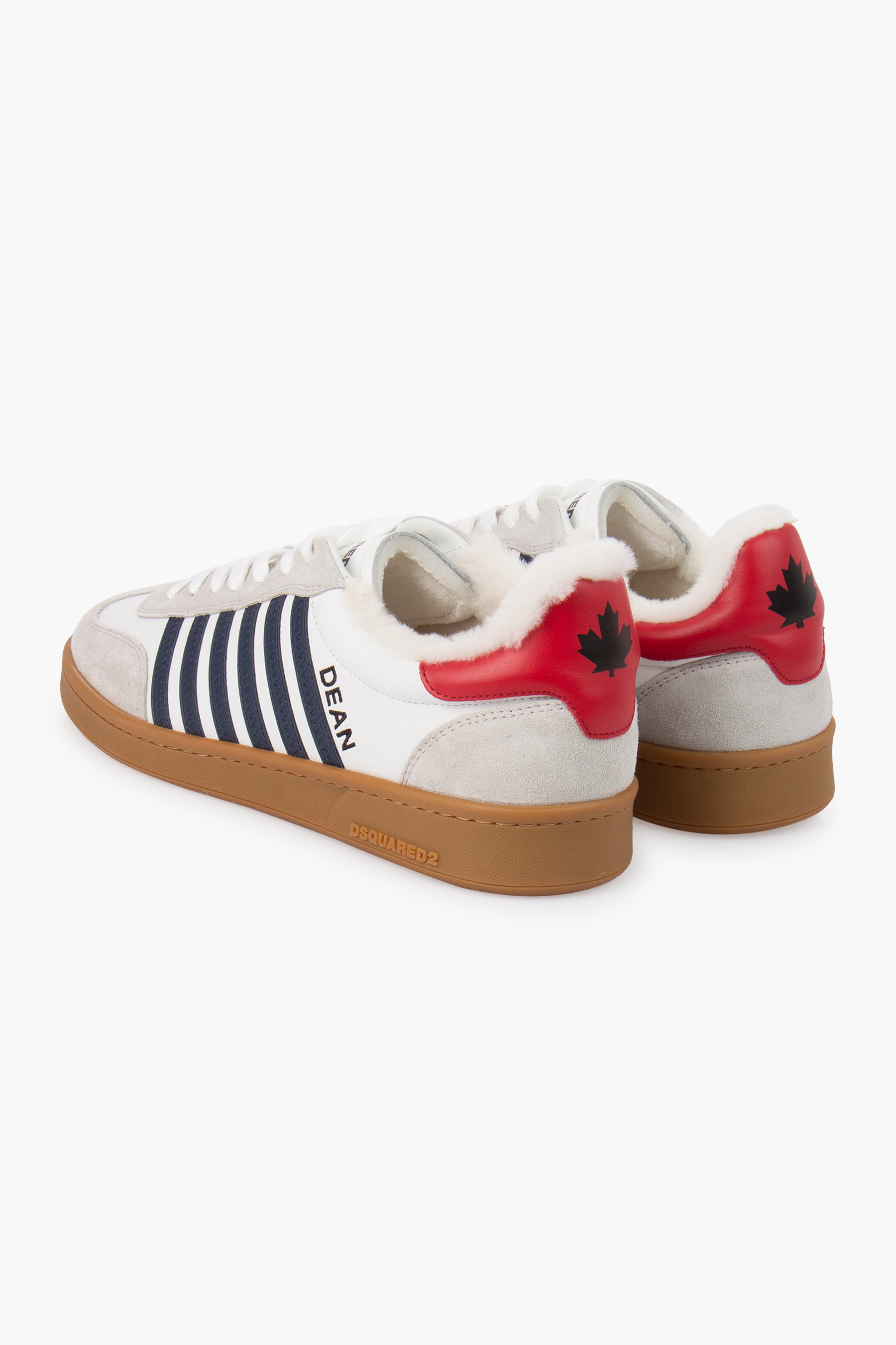 DSQUARED2 Sheepskin Lined Leather & Suede Sneakers Boxer