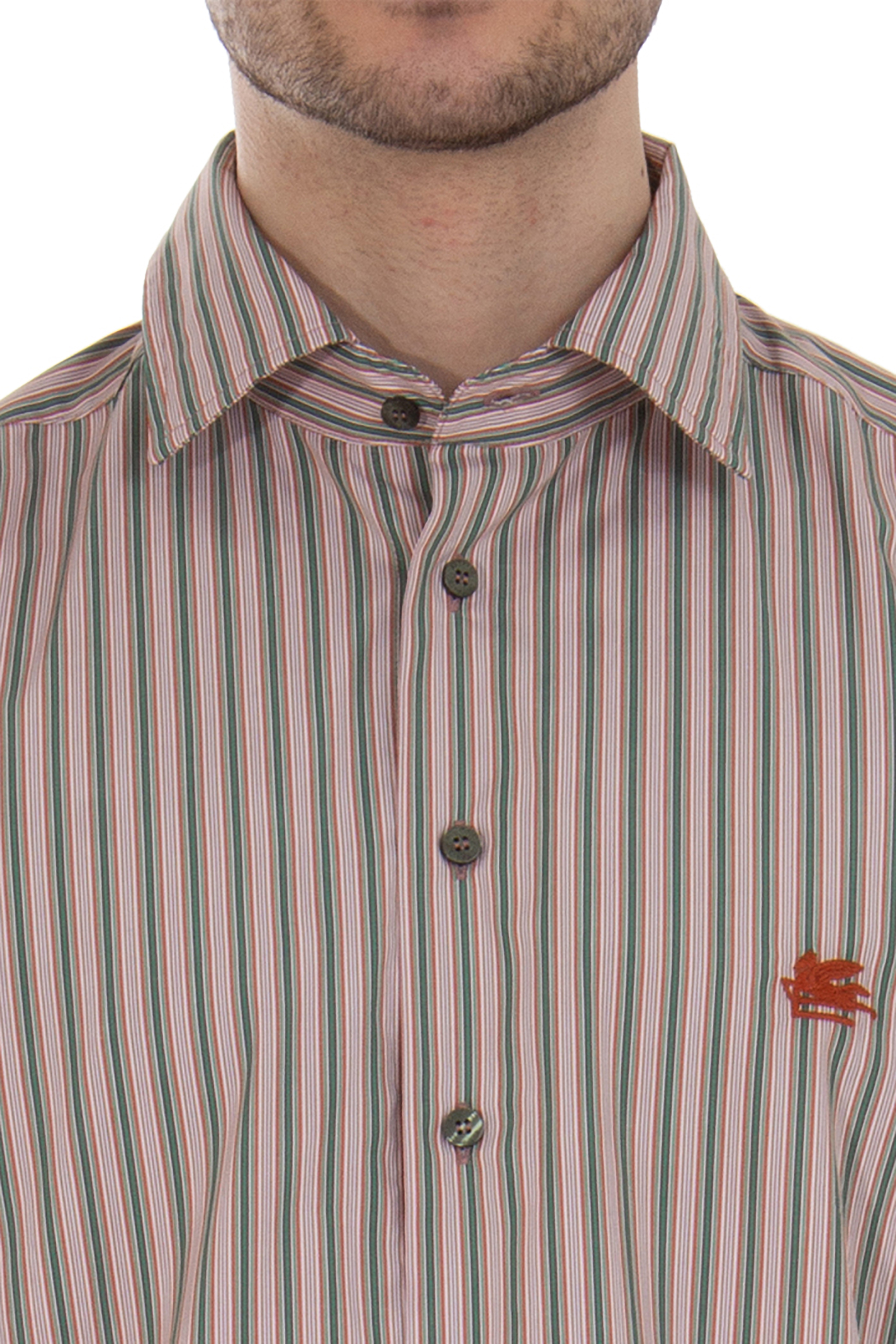 ETRO Embroiderd Striped Cotton Shirt