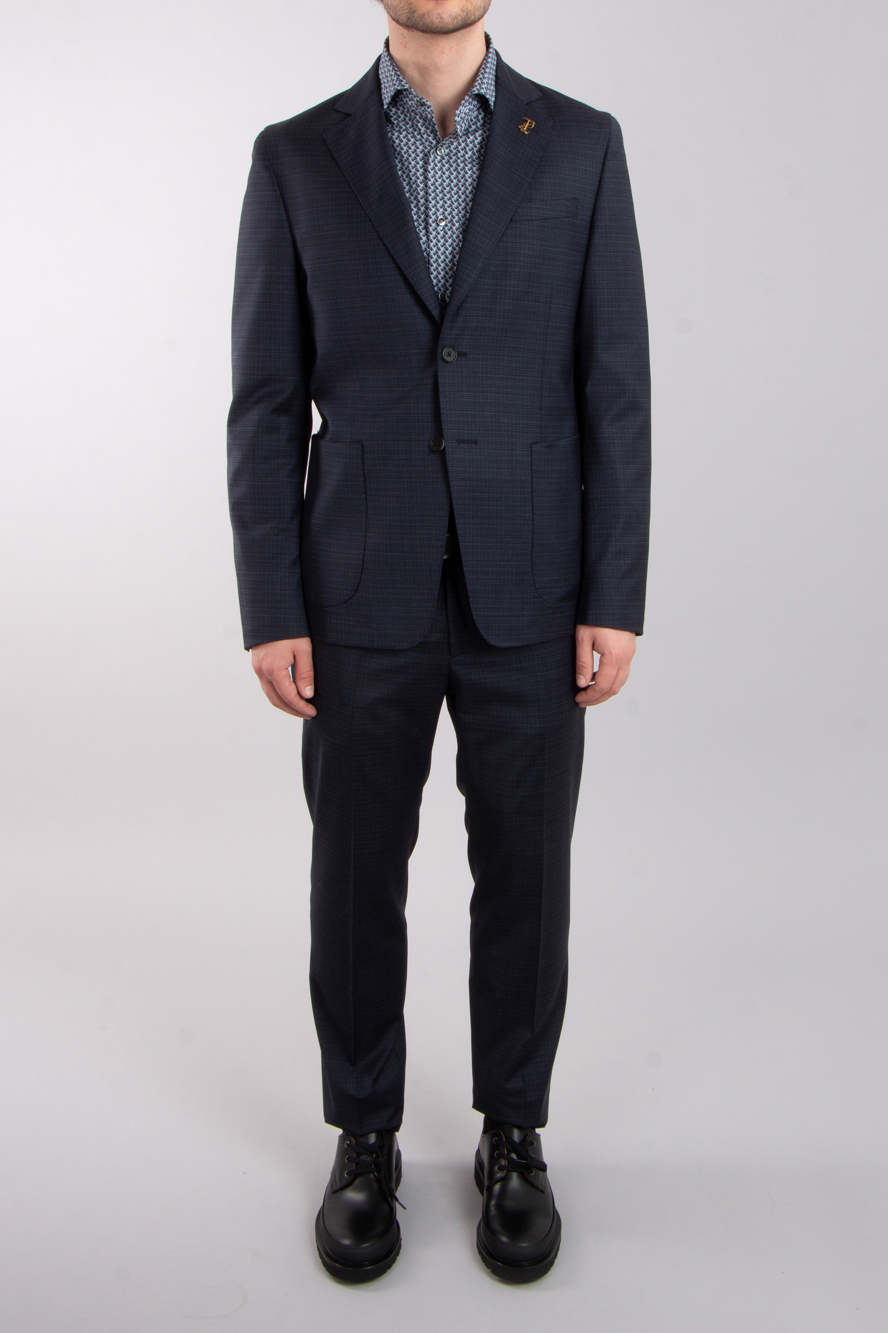 PAL ZILERI Patterned Virgin Wool Stretch Suit Baron