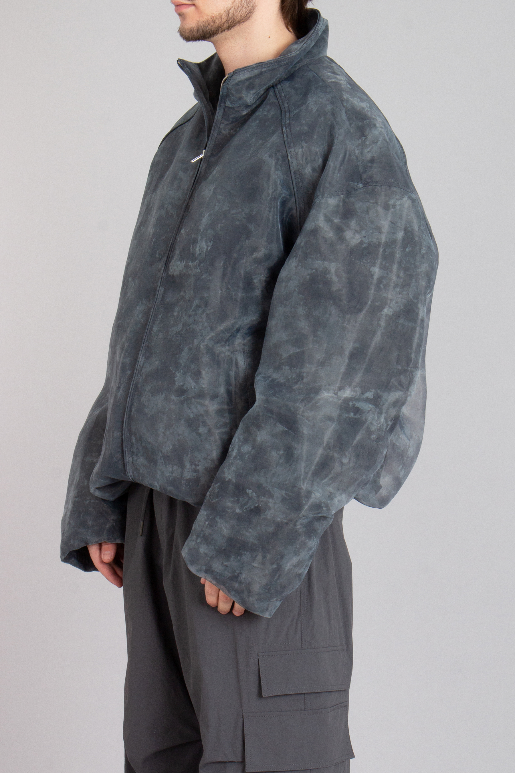 JUUN.J Oversized Printed Organza Jacket