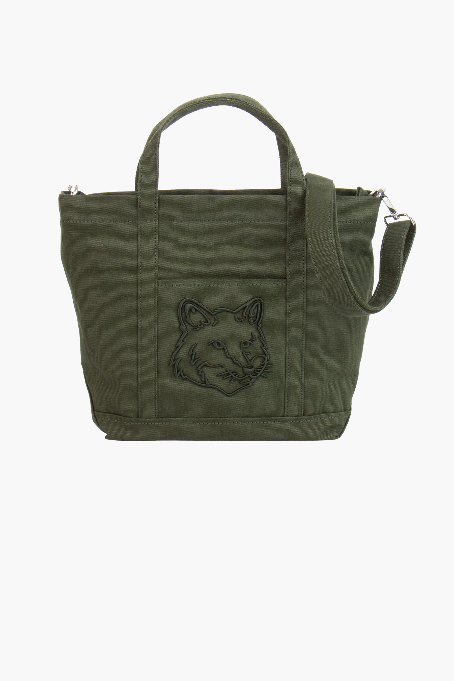 MAISON KITSUNÉ Small Fox Head Coated Canvas Tote Bag 