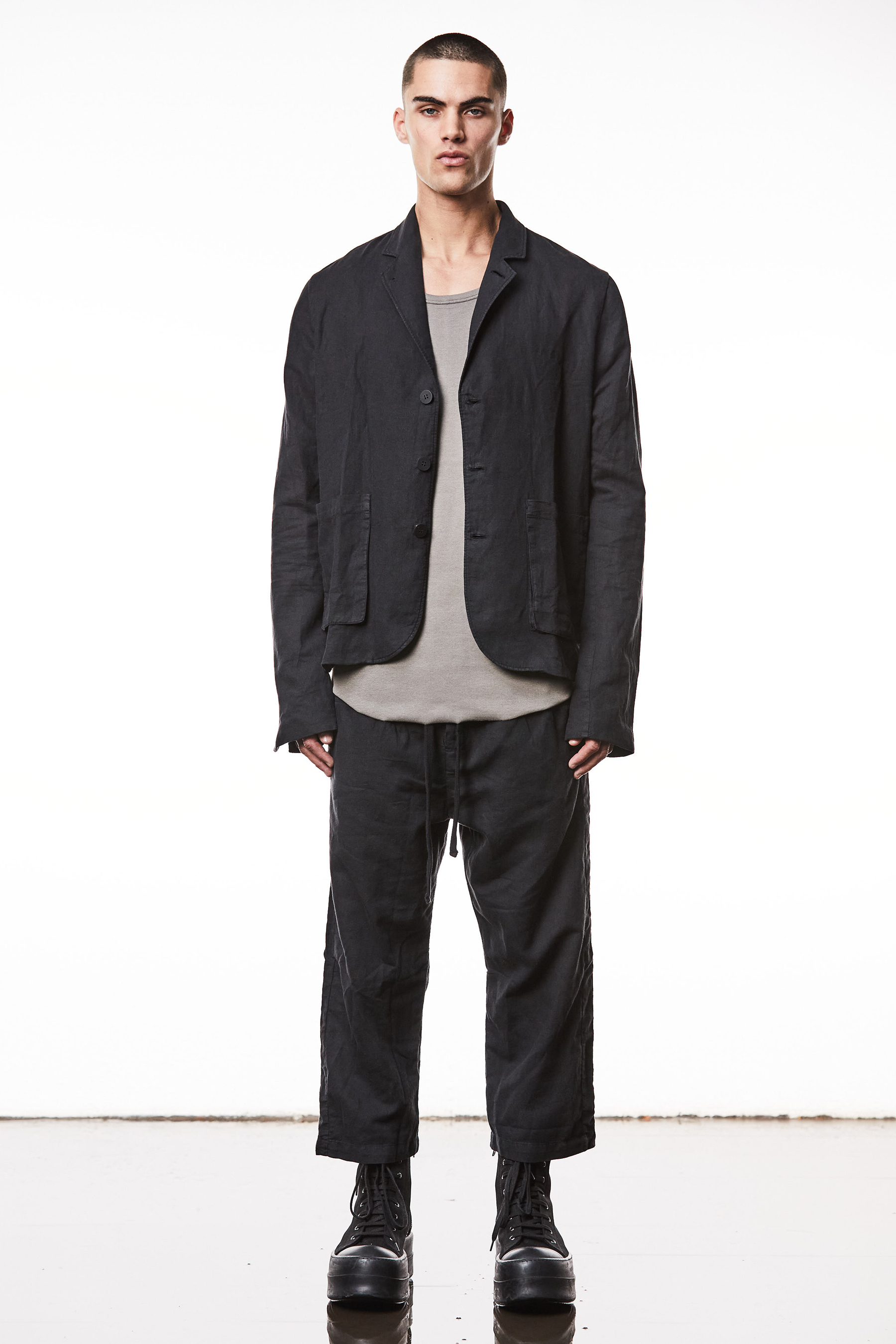 THOM KROM Relaxed Fit Linen-Cotton Blend Jacket