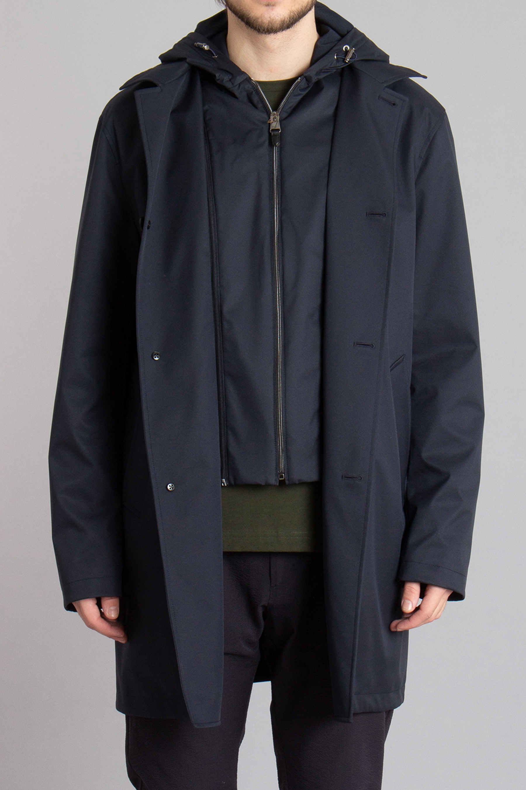 CANALI 2-in-1 Technical Fabric Car Coat