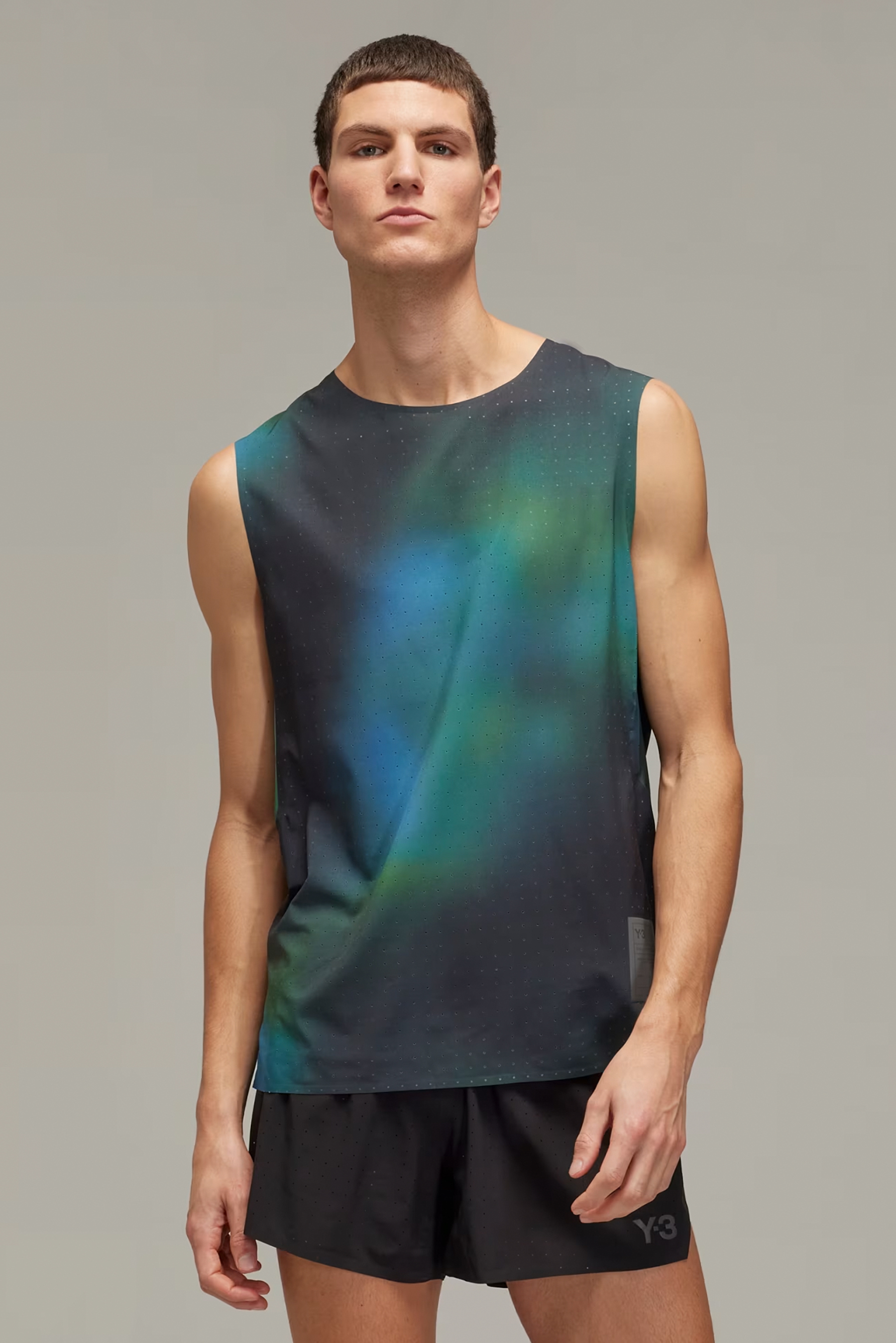 Y-3 Allover Print Recycled Polyester Stretch Running Tank Top