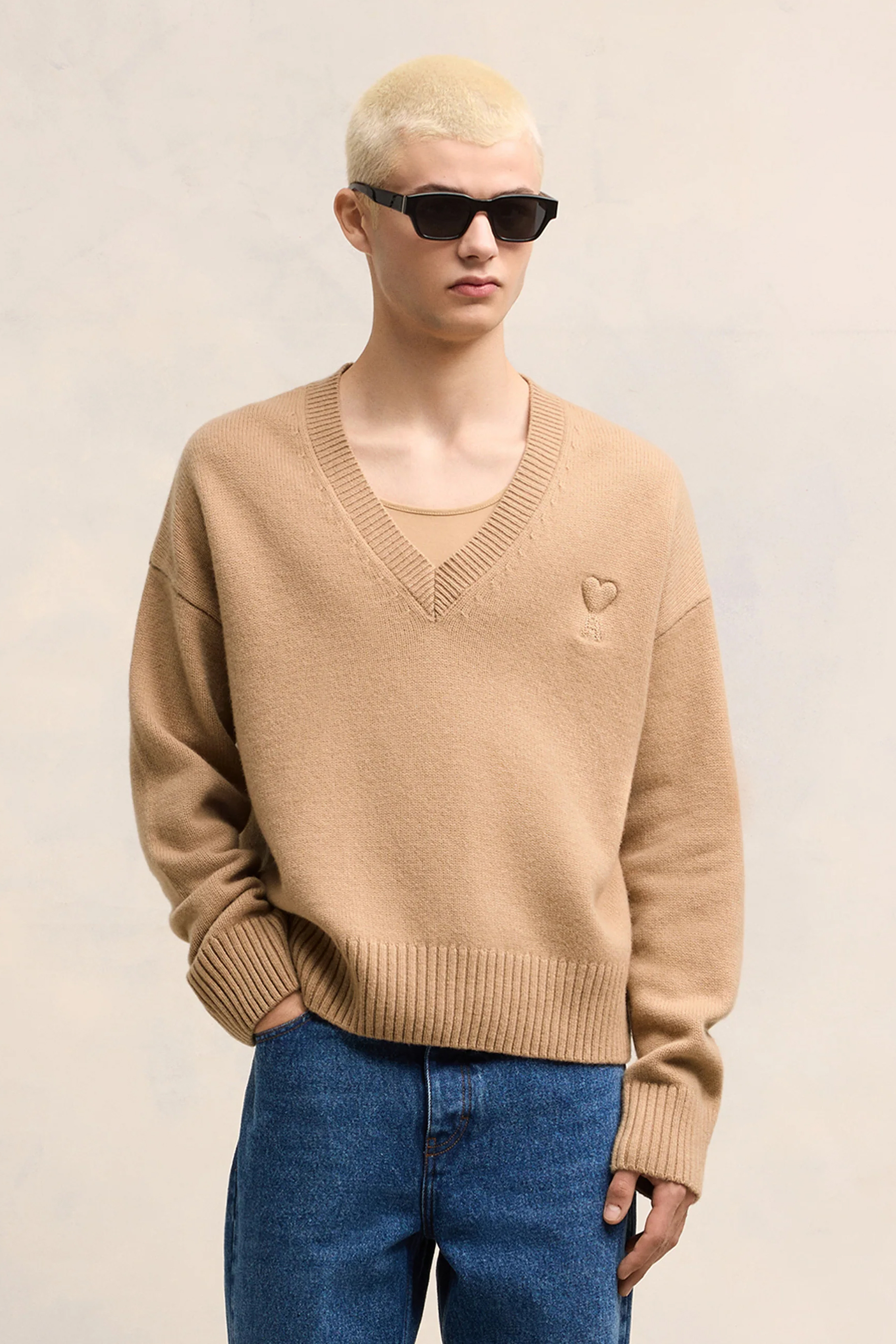 AMI PARIS Wool-Cashmere Blend Sweater