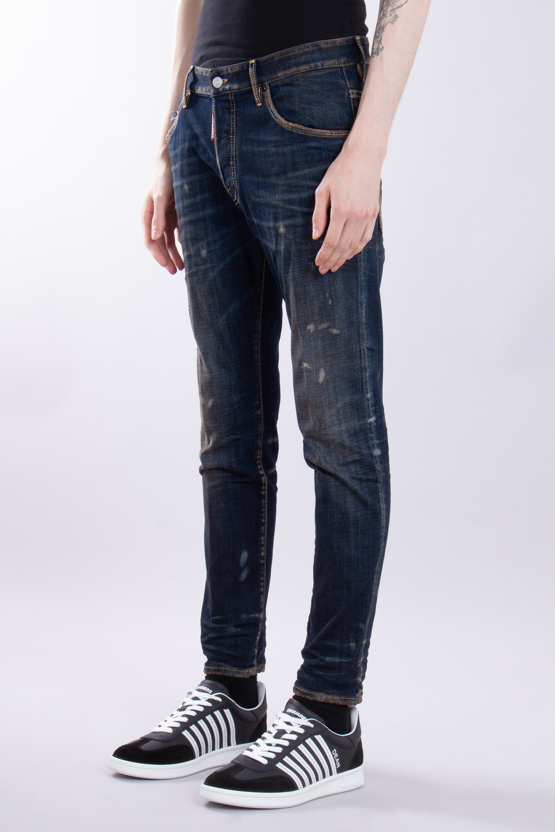 DSQUARED2 Cotton Stretch Denim Skater Jeans