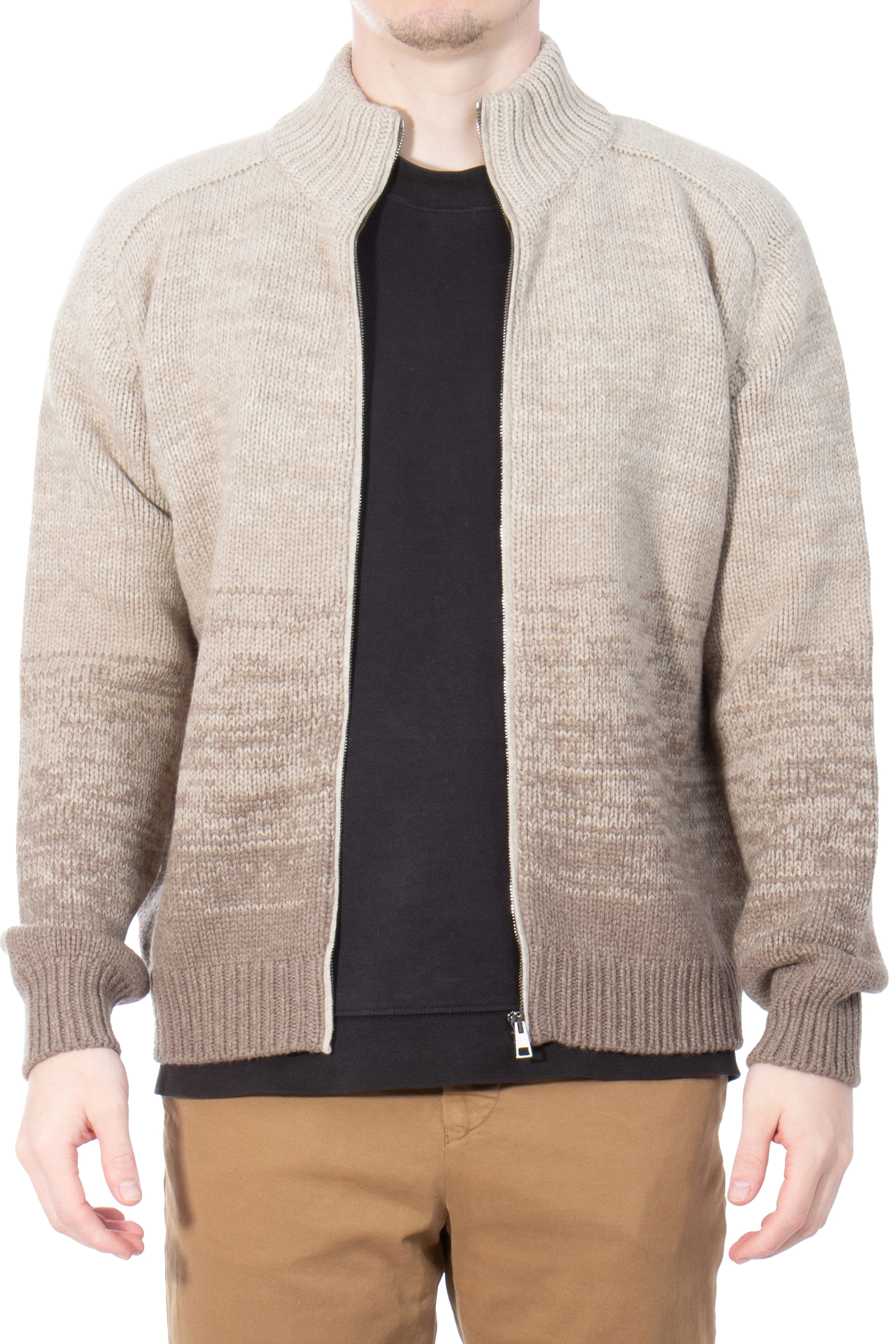 AIDA BARNI Wool & Cashmere Blend Zip Cardigan