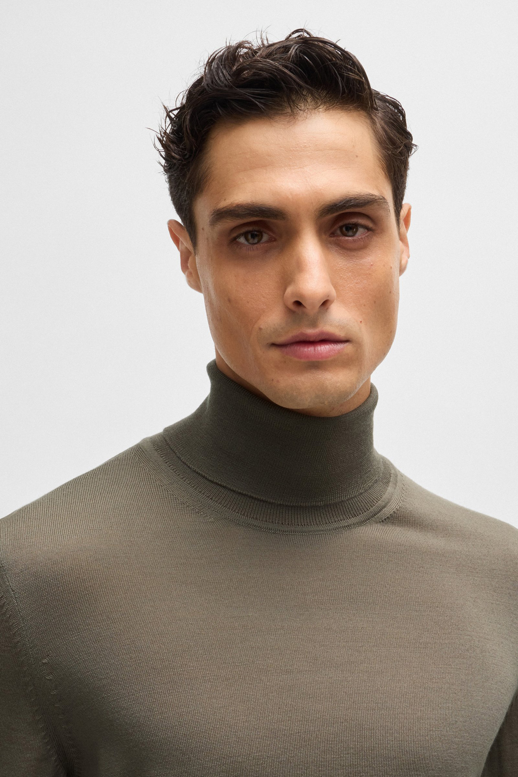 BOSS Virgin Wool Turtleneck Sweater Musso