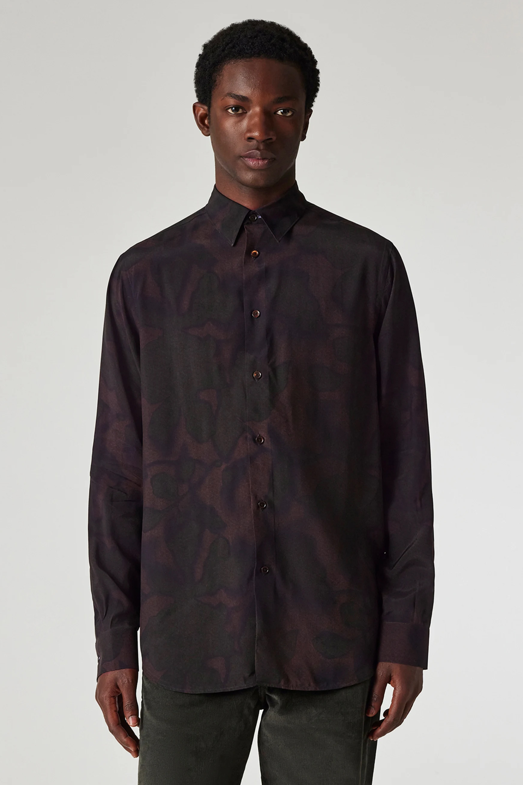 PAUL SMITH Regular Fit Photogram Leaves Print Viscose Shirt