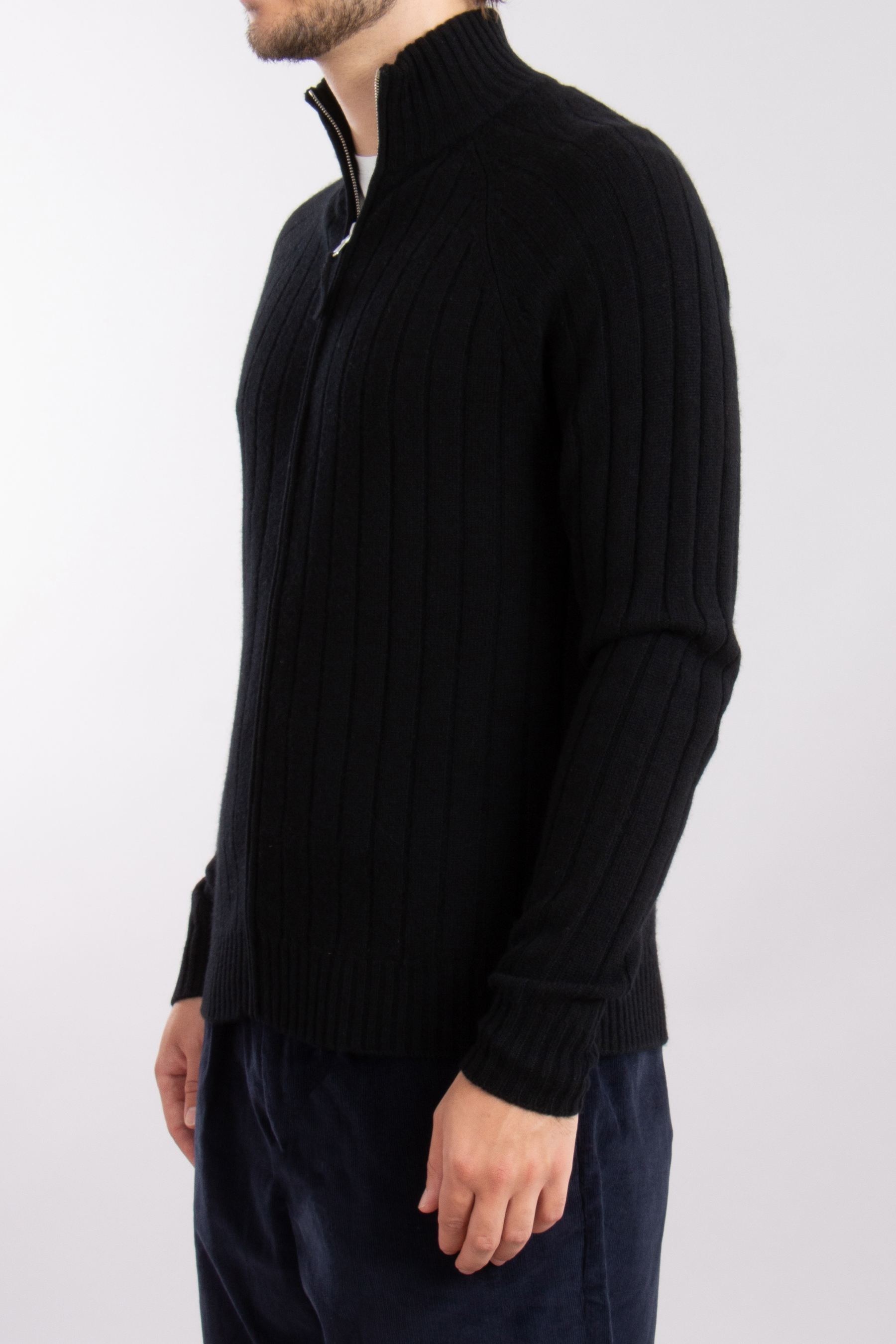 ALLUDE Virgin Wool-Cashmere Blend Zip Cardigan