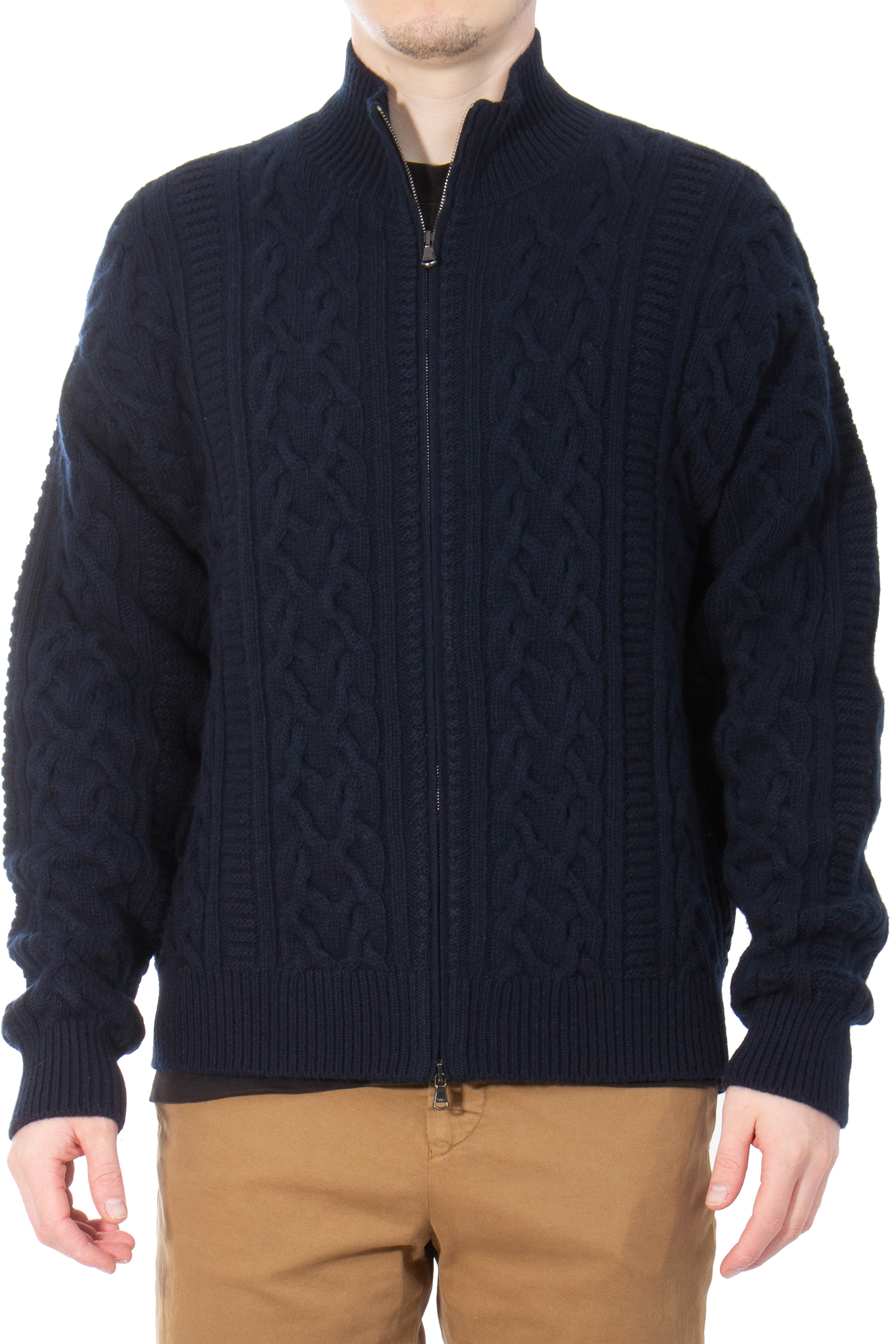 AIDA BARNI Wool & Cashmere Blend Zip Cardigan