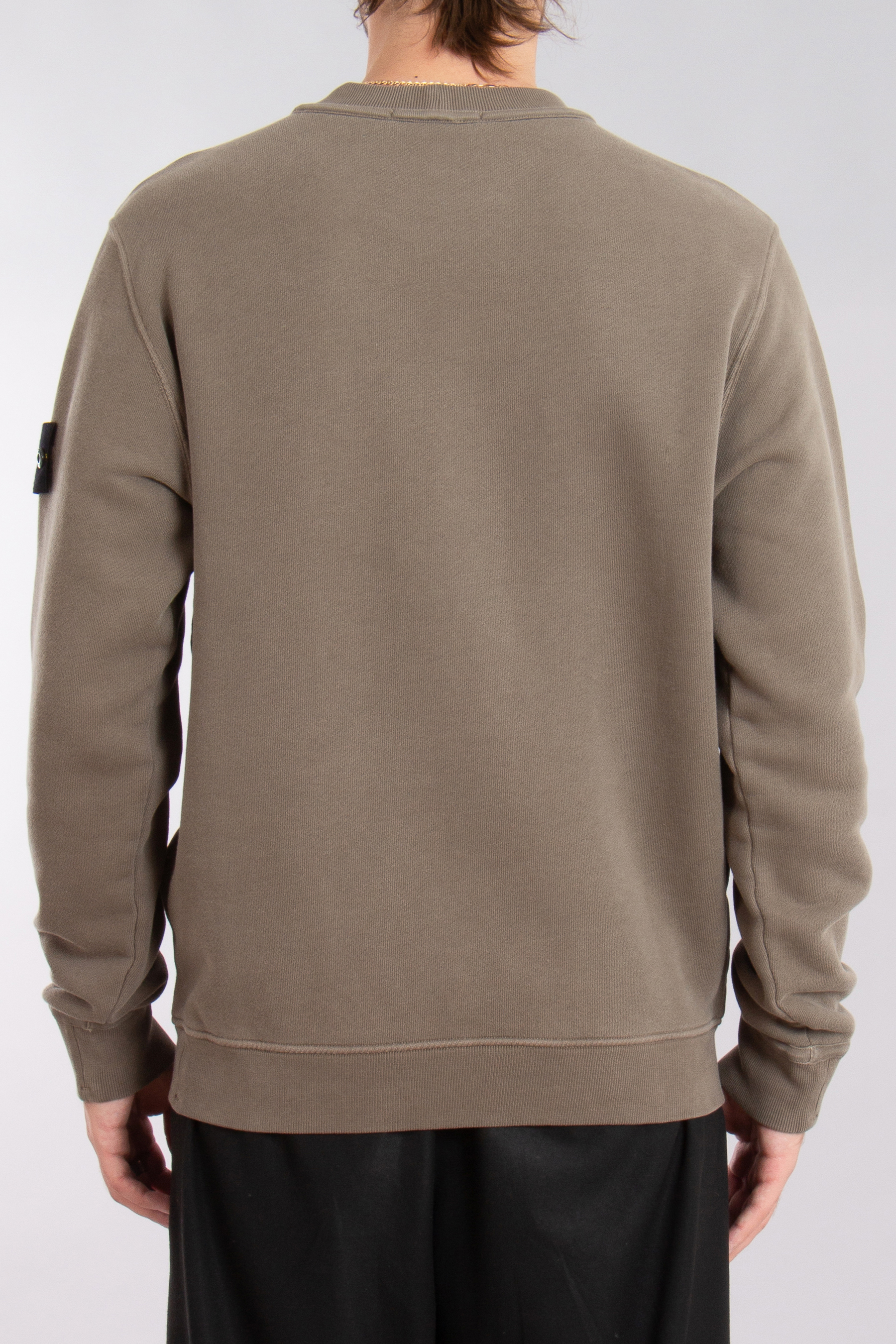 STONE ISLAND 'Old' Effect Organic Cotton Diagonal Fleece Sweatshirt