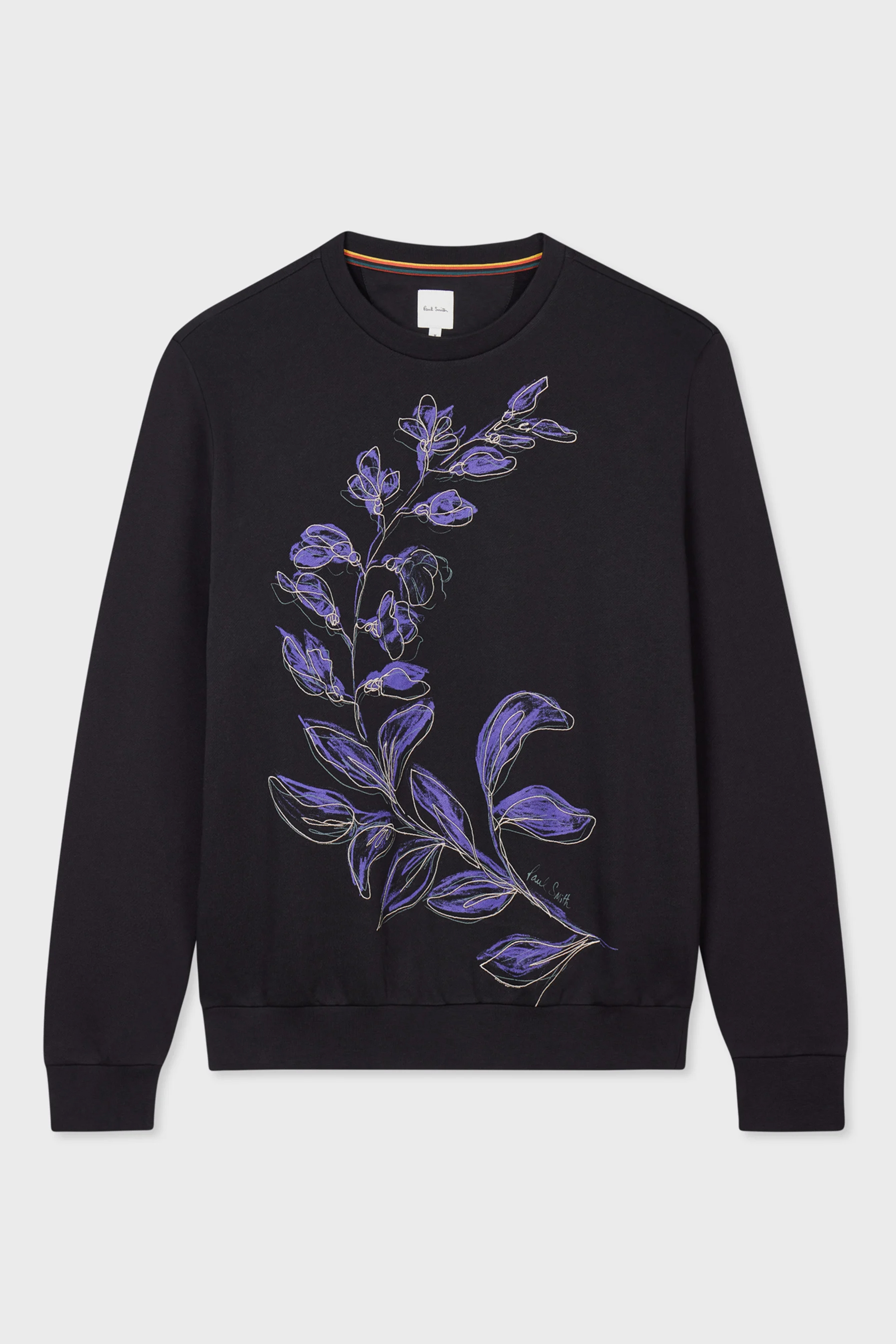 PAUL SMITH Laurel Embroidered Organic Cotton Sweatshirt