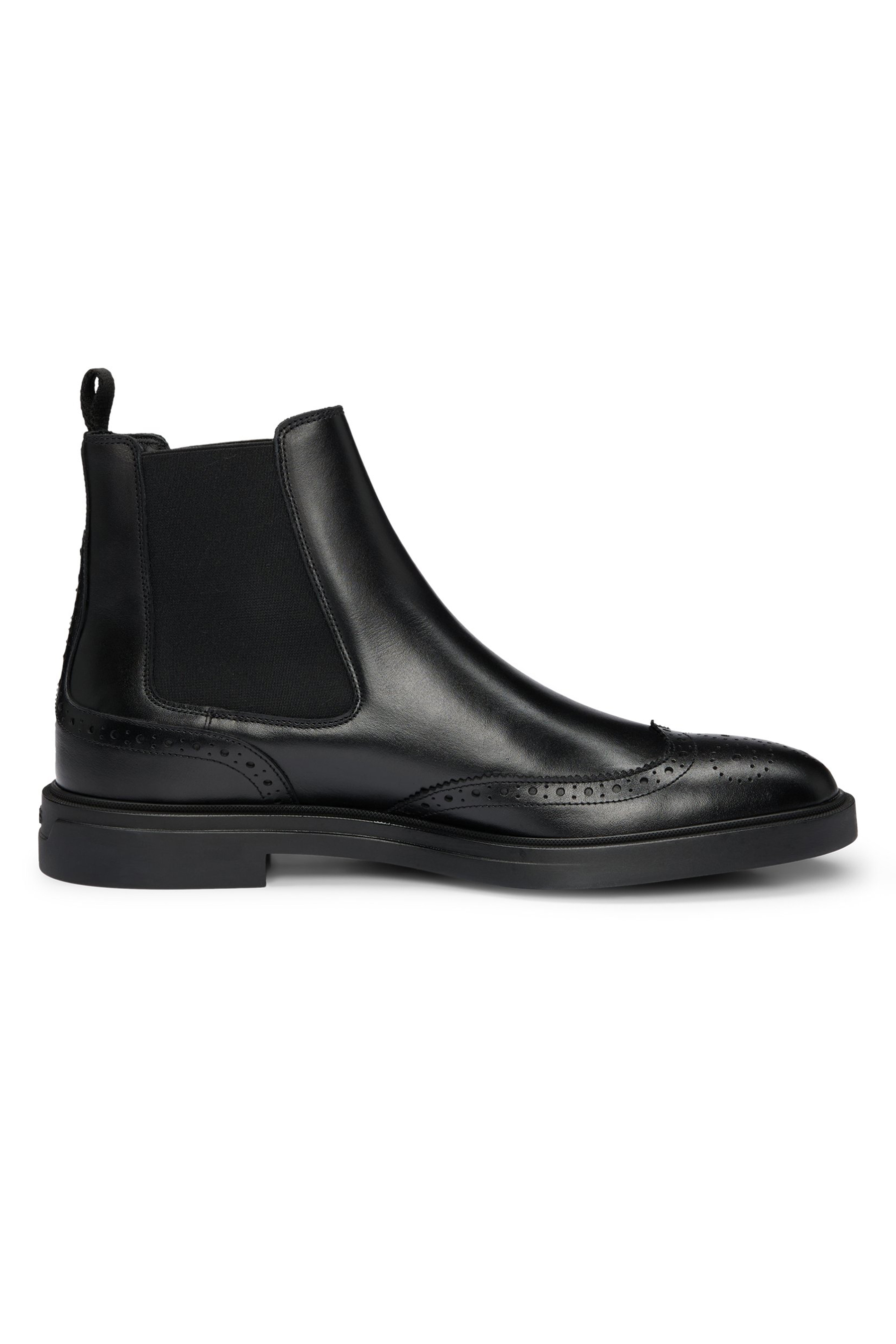 BOSS Brogue Leather Chelsea Boots Calev