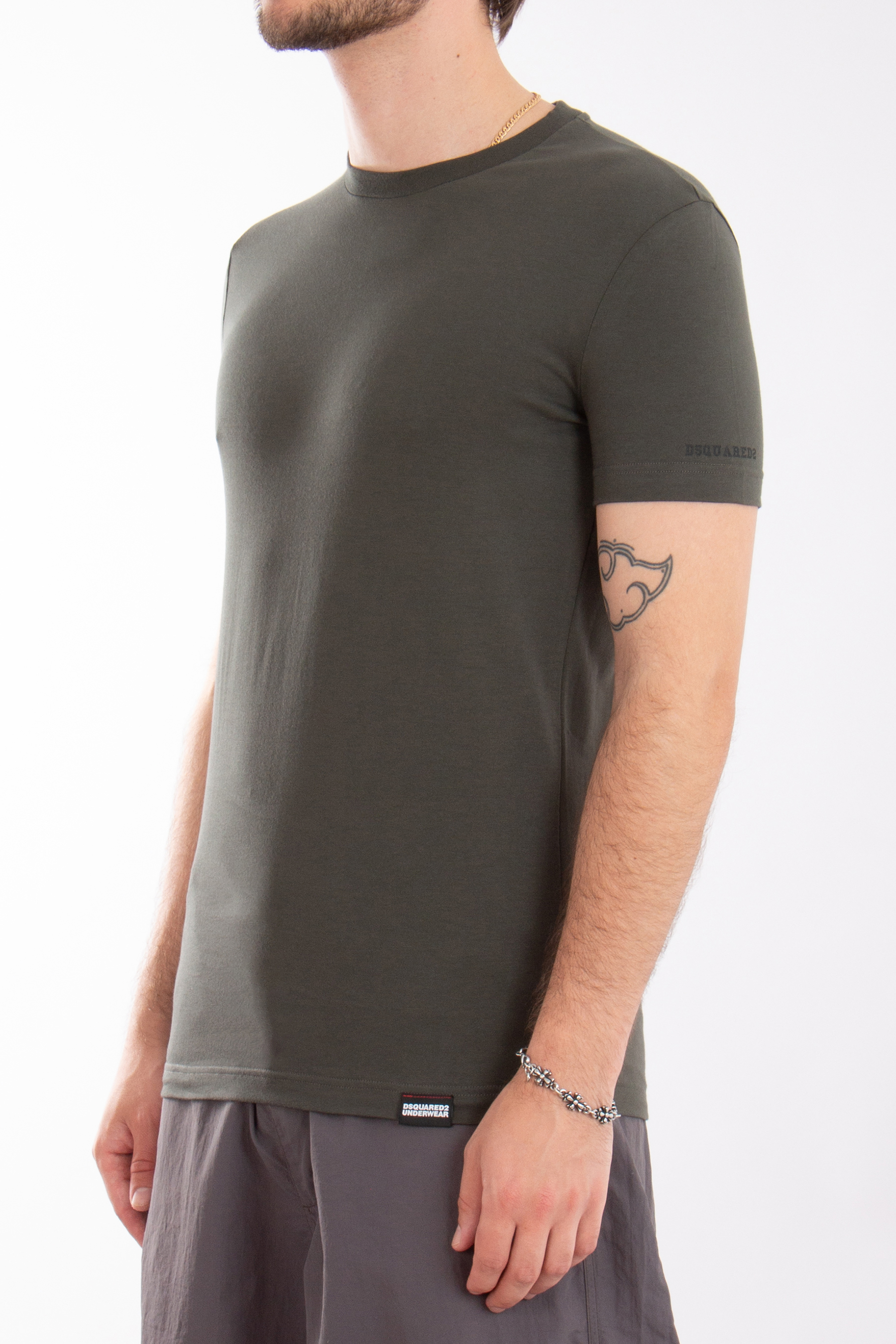 DSQUARED2 Round Neck Cotton Stretch T-Shirt