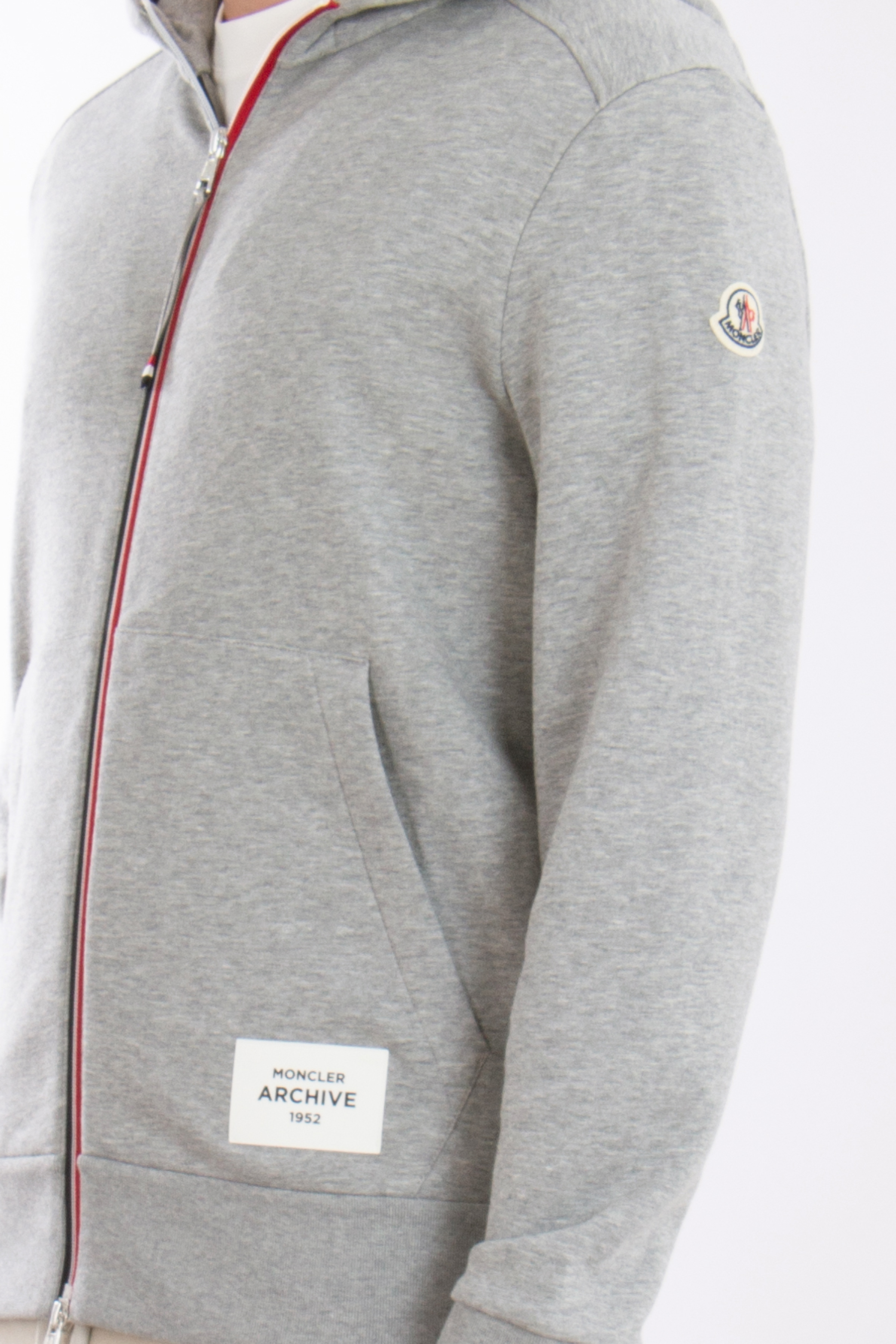 MONCLER Cotton Blend Fleece Zip Hoodie