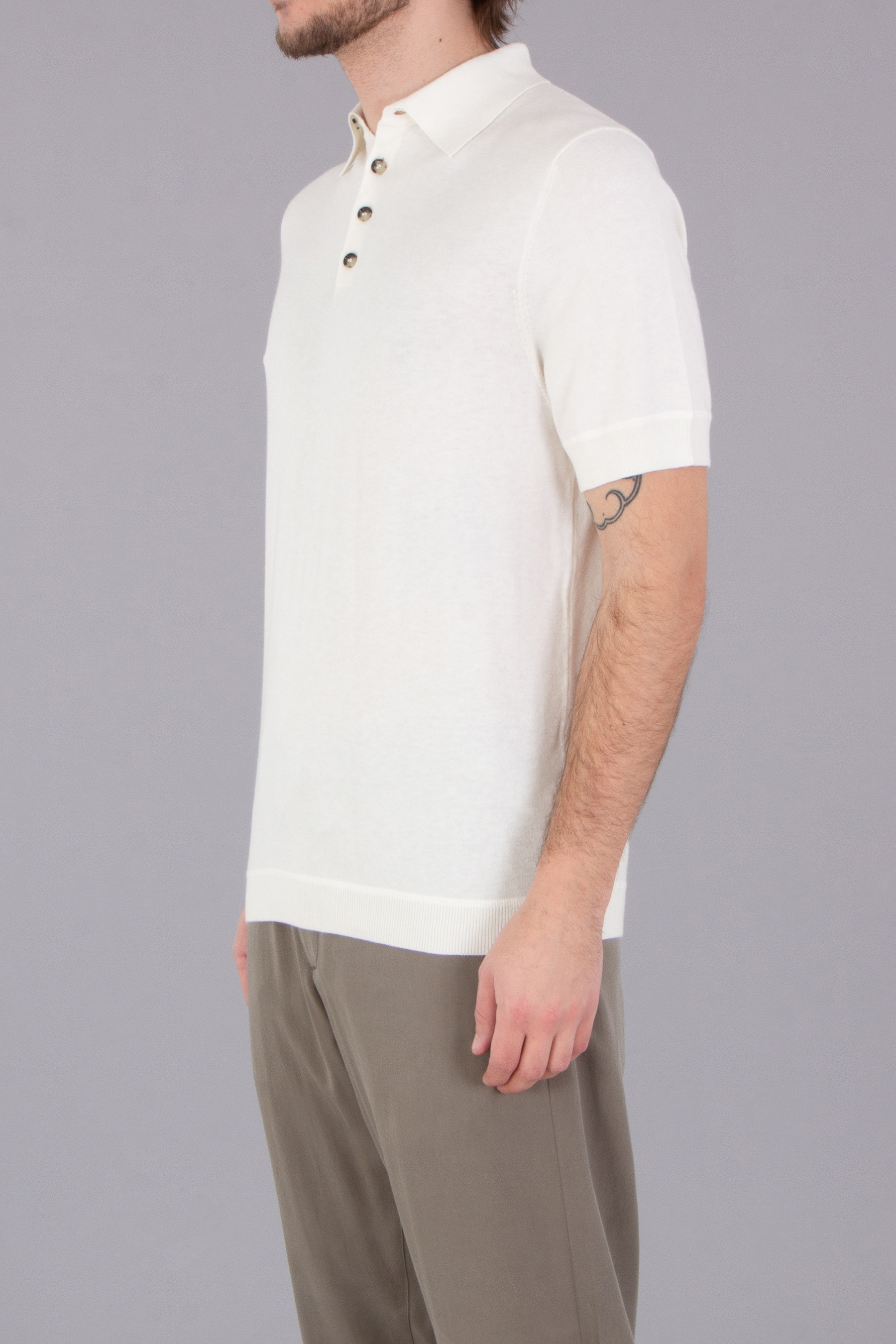 ALLUDE Cotton-Silk-Cashmere Blend Knit Polo