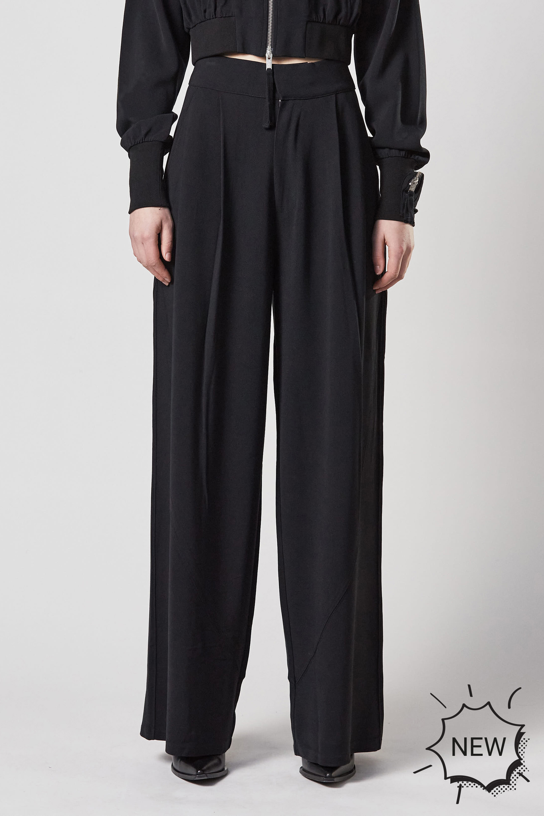 THOM KROM Wide Leg Cotton-Nylon-Stretch Pants