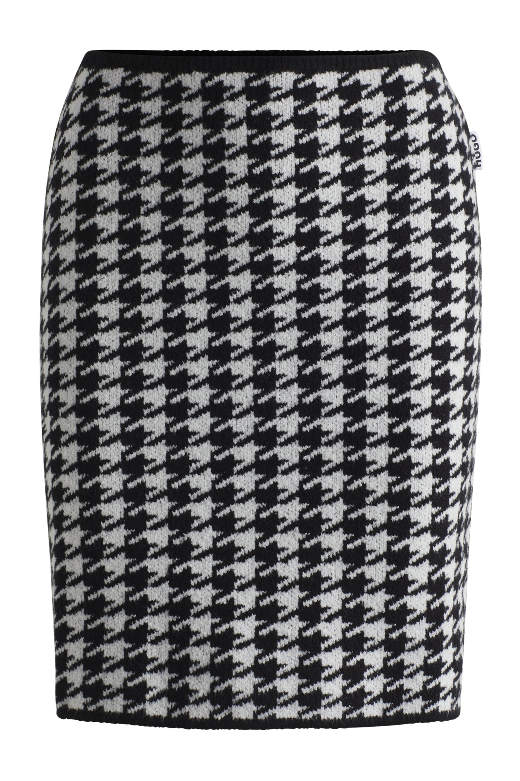 HUGO Houndstooth Organic Cotton Blend Mini Skirt Sorperia