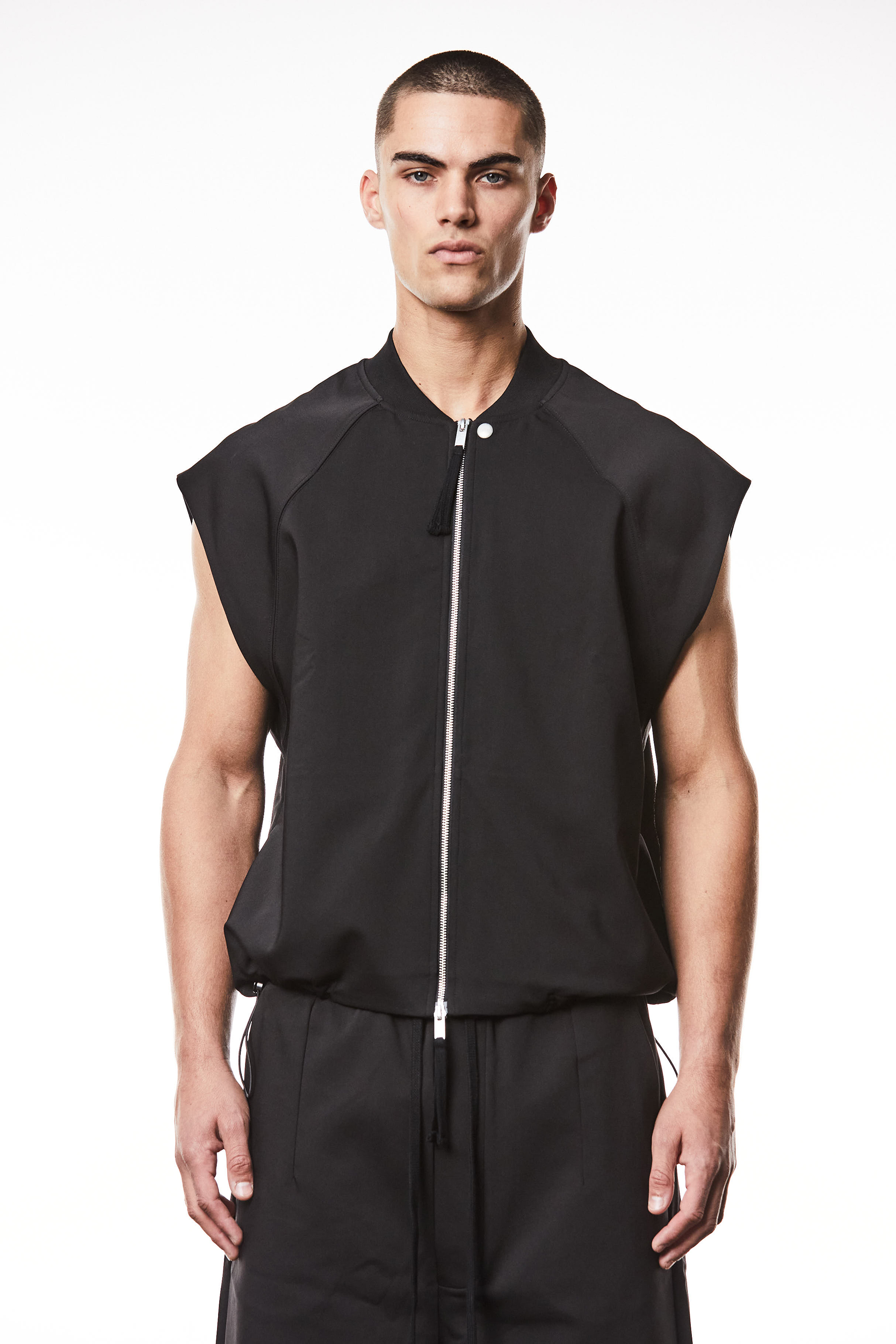 THOM KROM Relaxed Fit Cotton-Nylon Stretch Bomber Vest