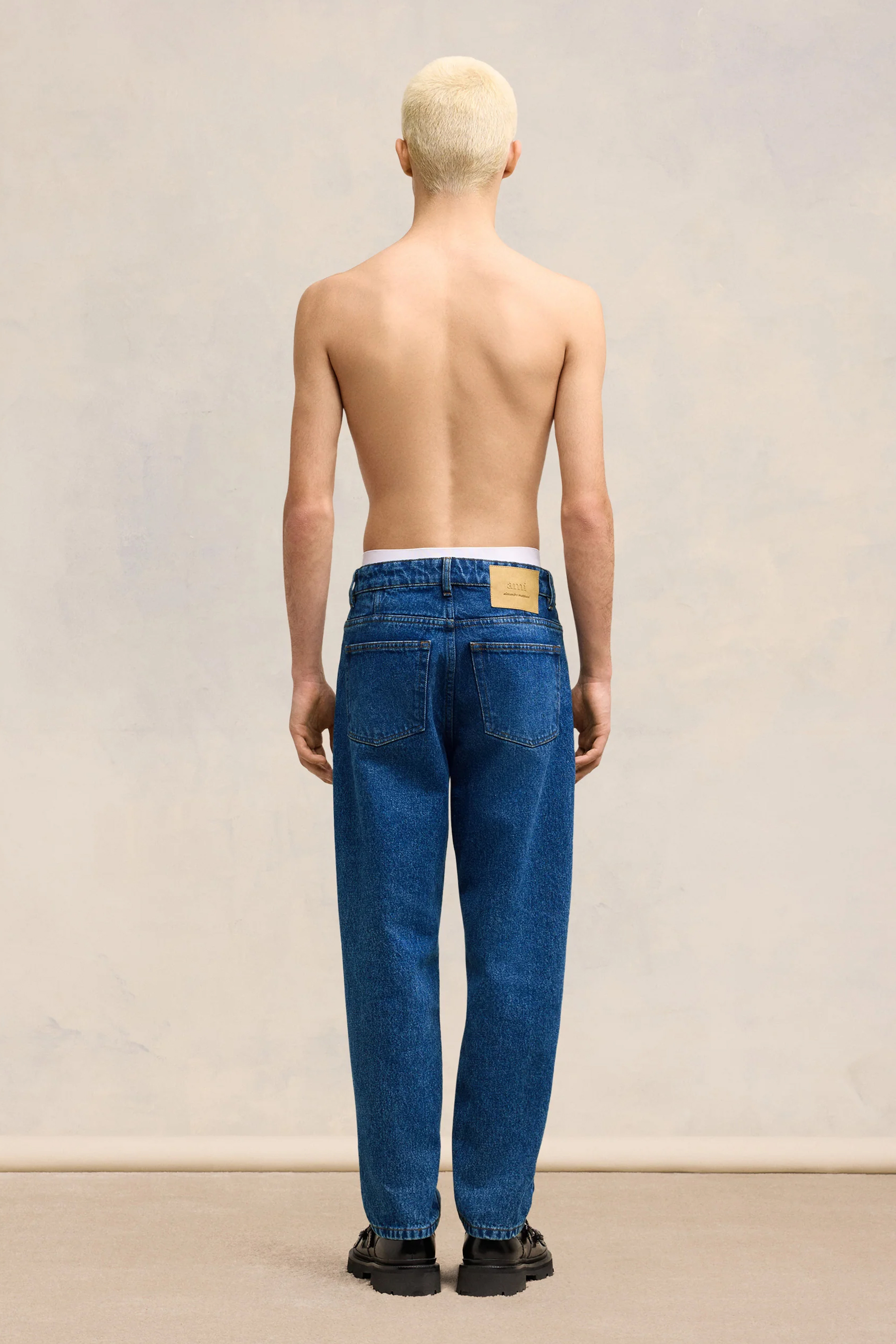 AMI PARIS Tapered Fit Cotton Denim Jeans