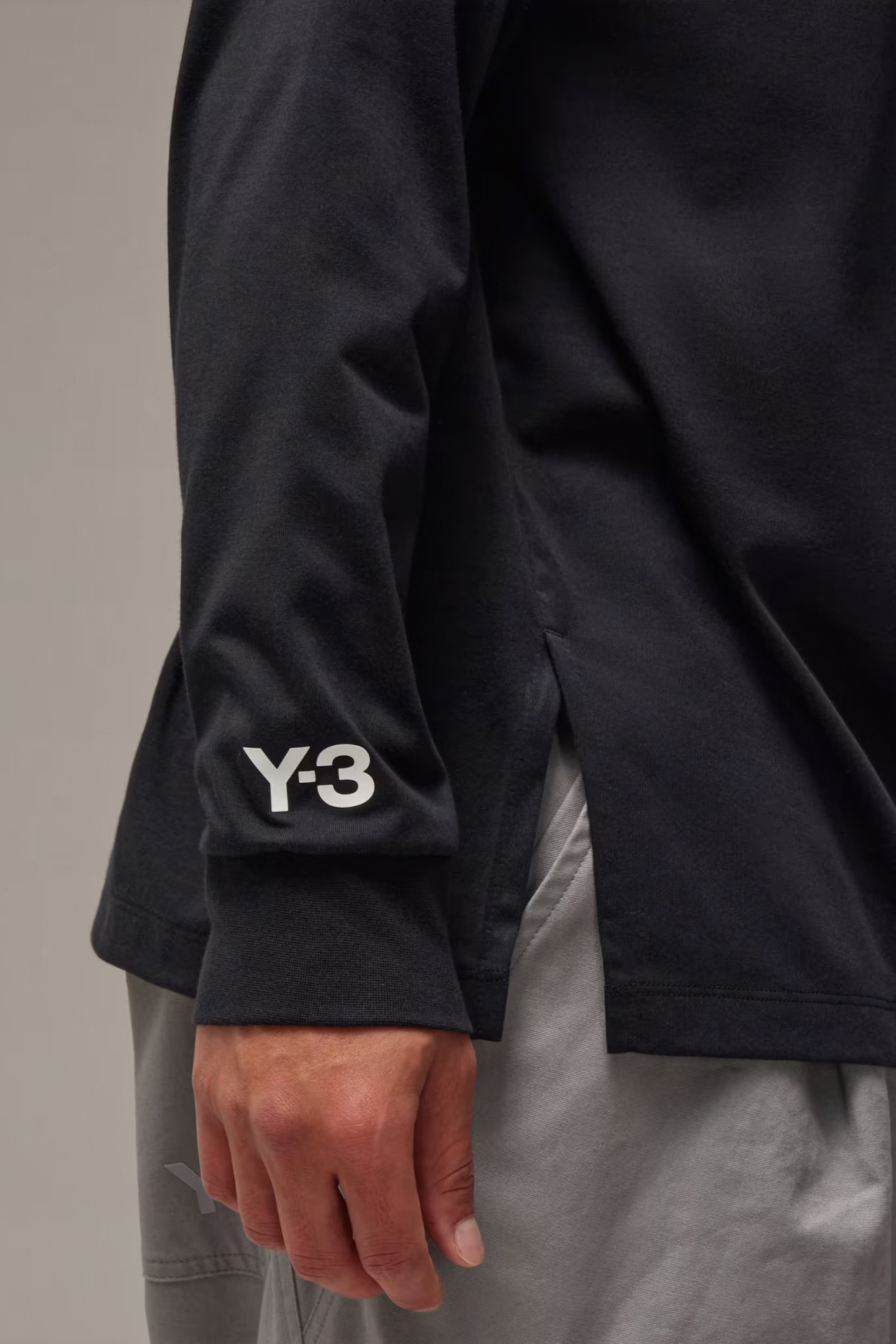 Y-3 3-Stripes Cotton Blend Long Sleeve