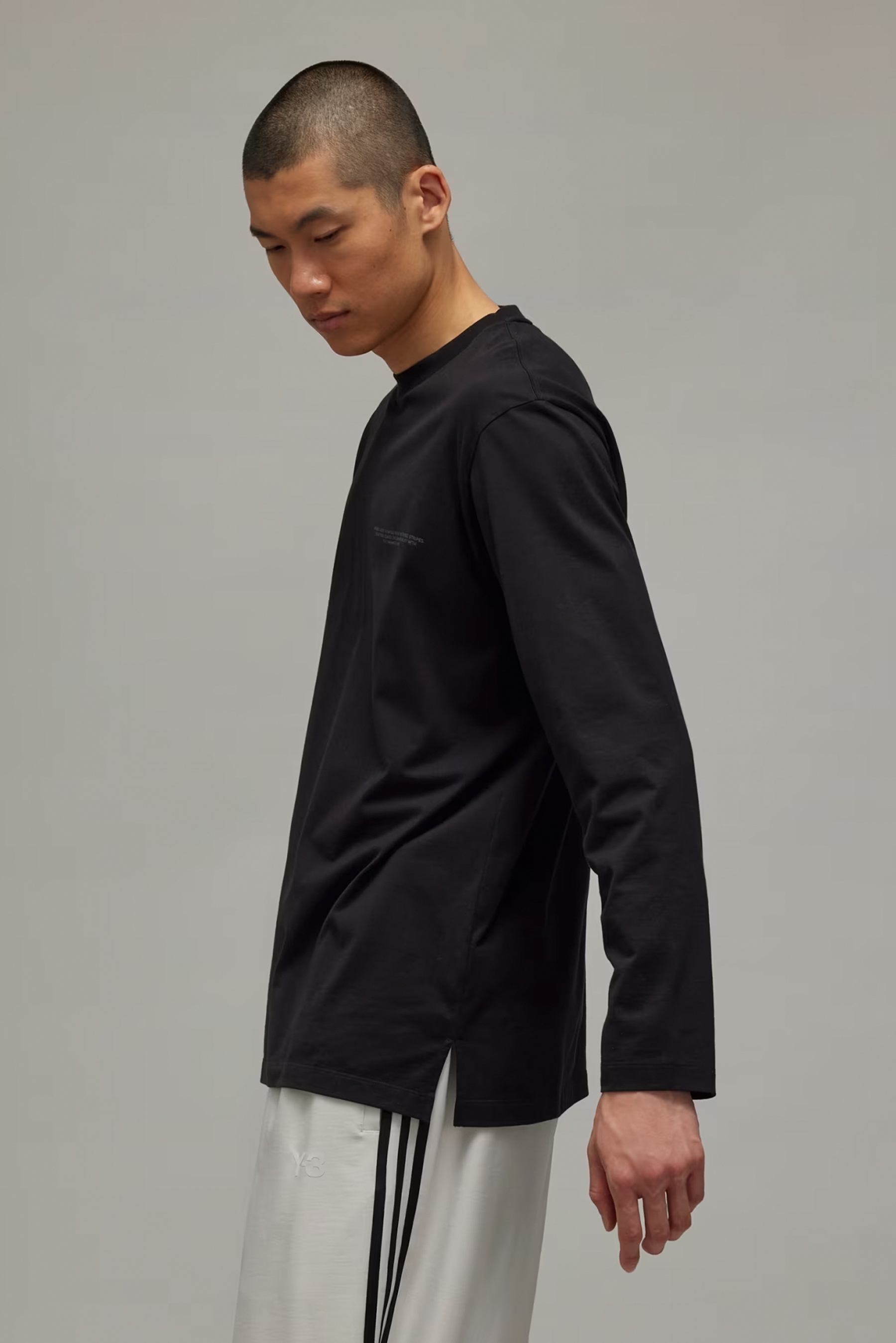 Y-3 Printed Cotton Jersey Long Sleeve T-Shirt