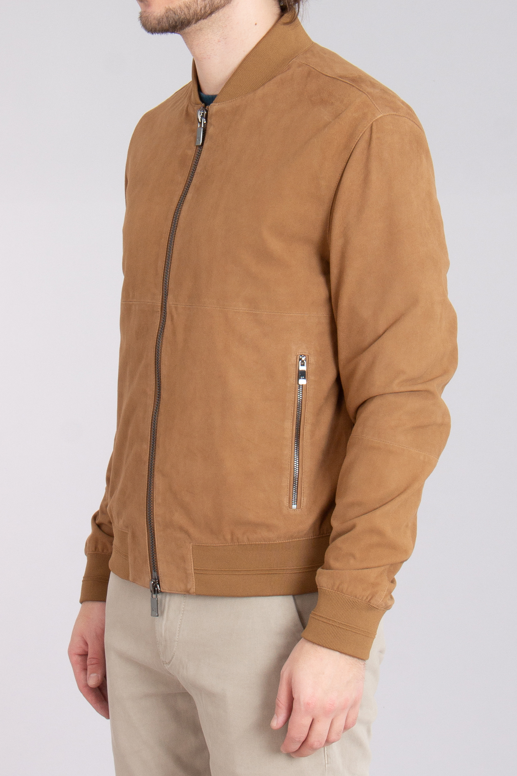 PAL ZILERI Goat Suede Bomber Jacket