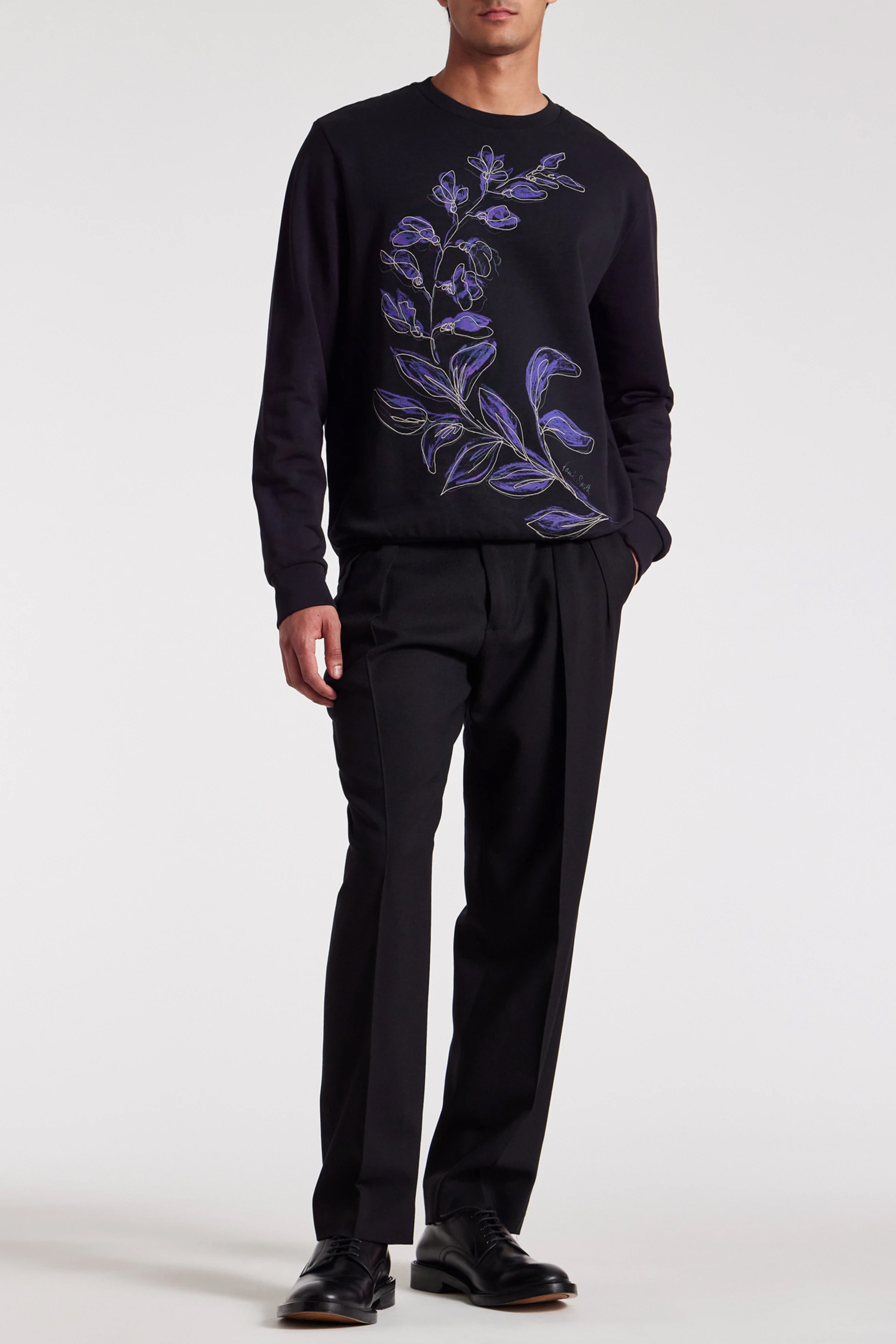 PAUL SMITH Laurel Embroidered Organic Cotton Sweatshirt