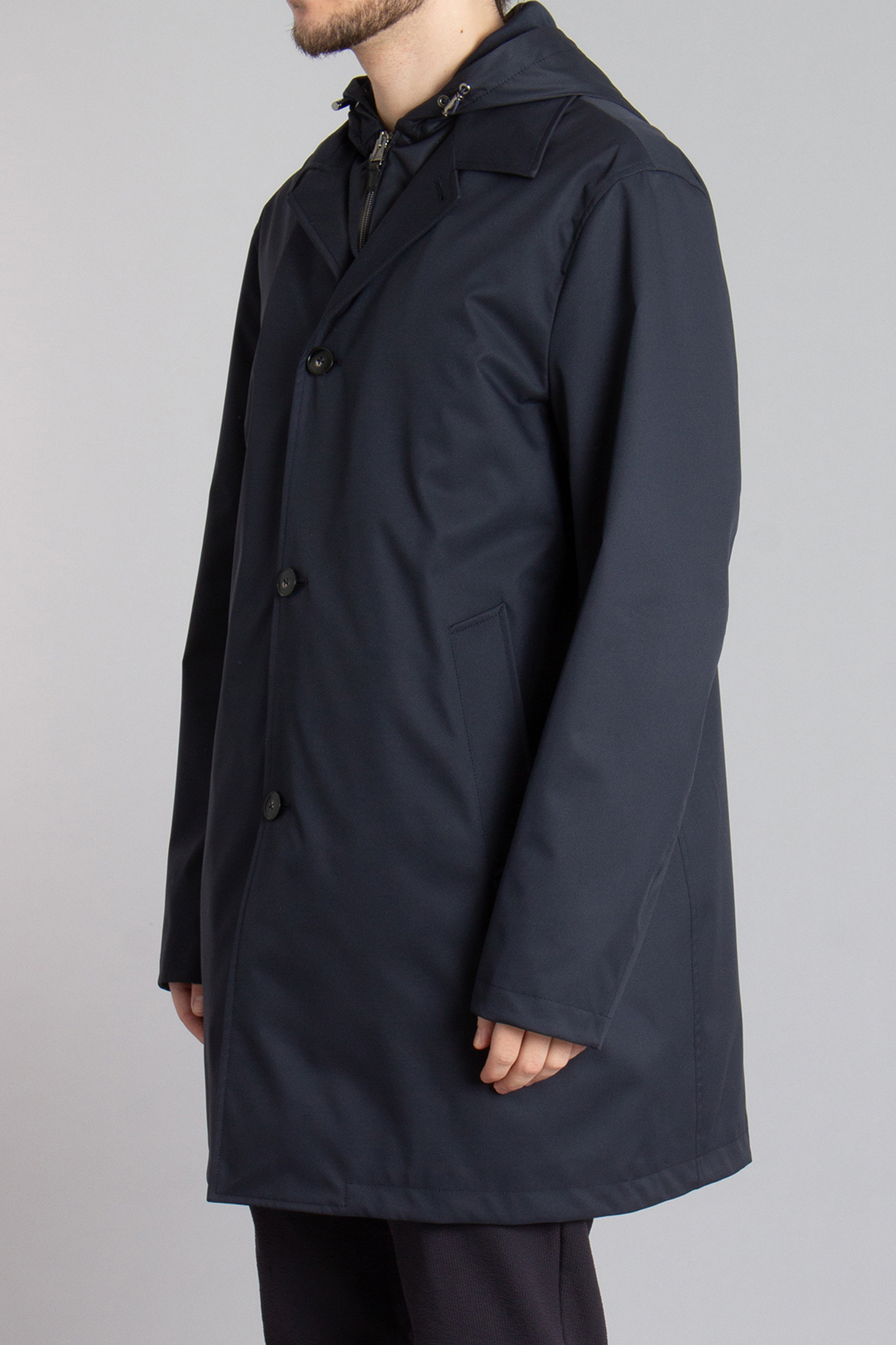 CANALI 2-in-1 Technical Fabric Car Coat