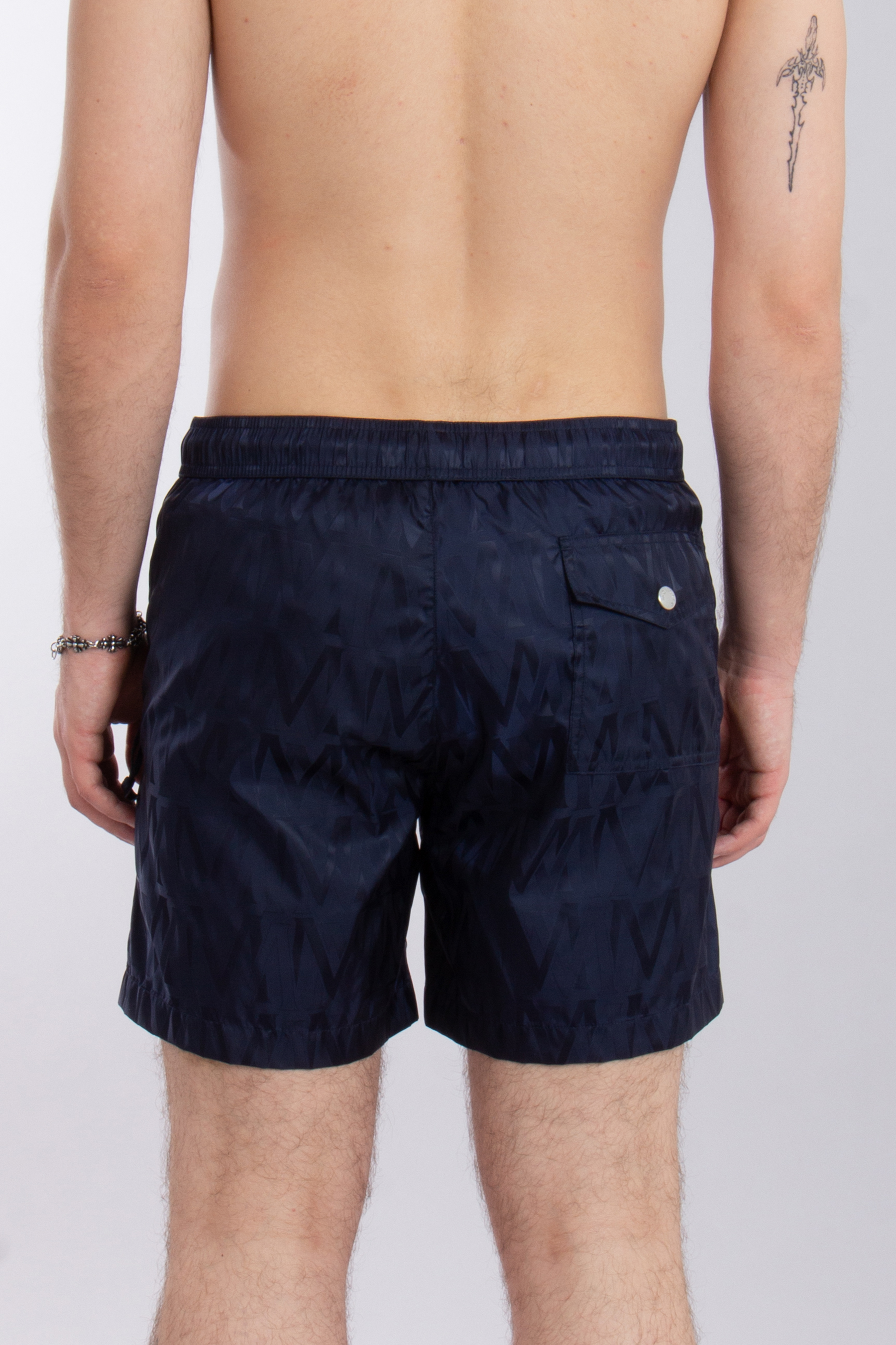 MONCLER Monogrammed Nylon Jacquard Swim Shorts