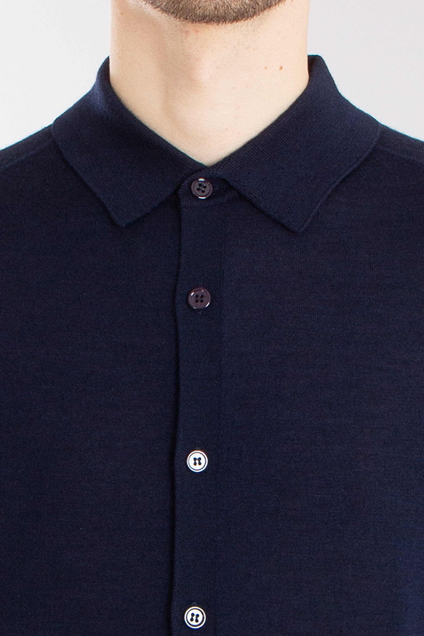 MIENTUS BERLIN Extrafine Wool-Silk-Cashmere Blend Knit Shirt