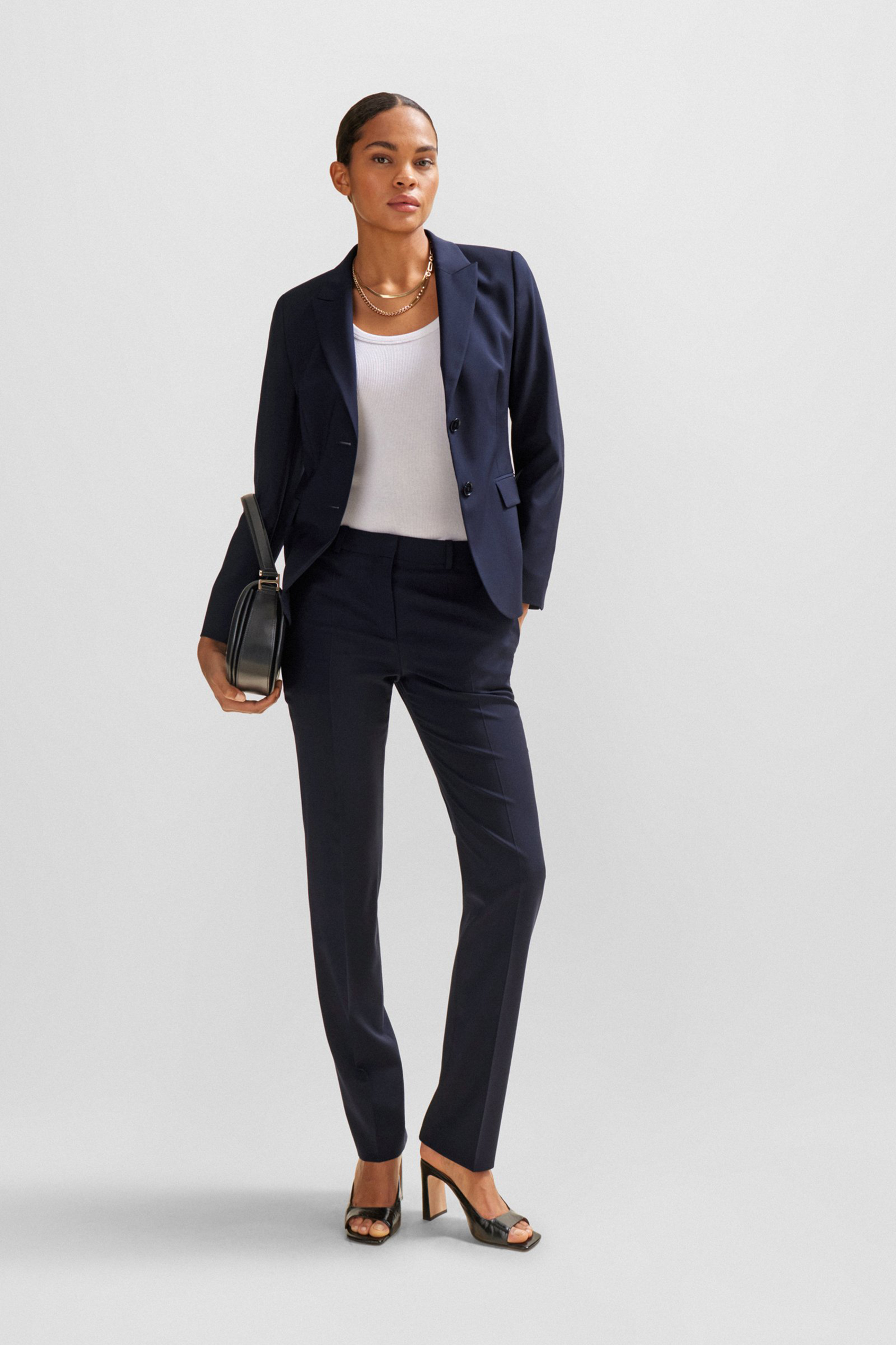 BOSS Regular Fit Virgin Wool Pants Tameah