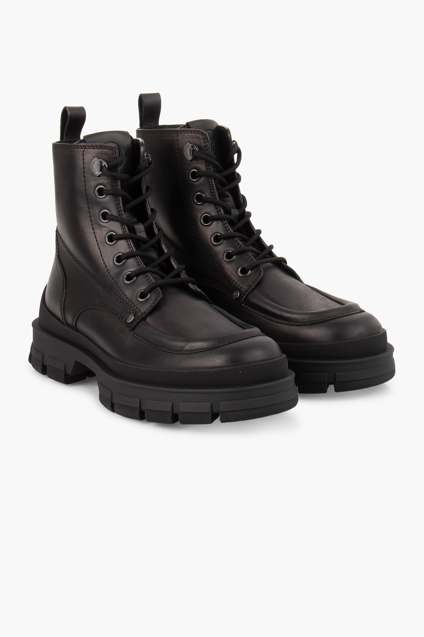 MONCLER Leather Lace-Up Ankle Boots Hevea City