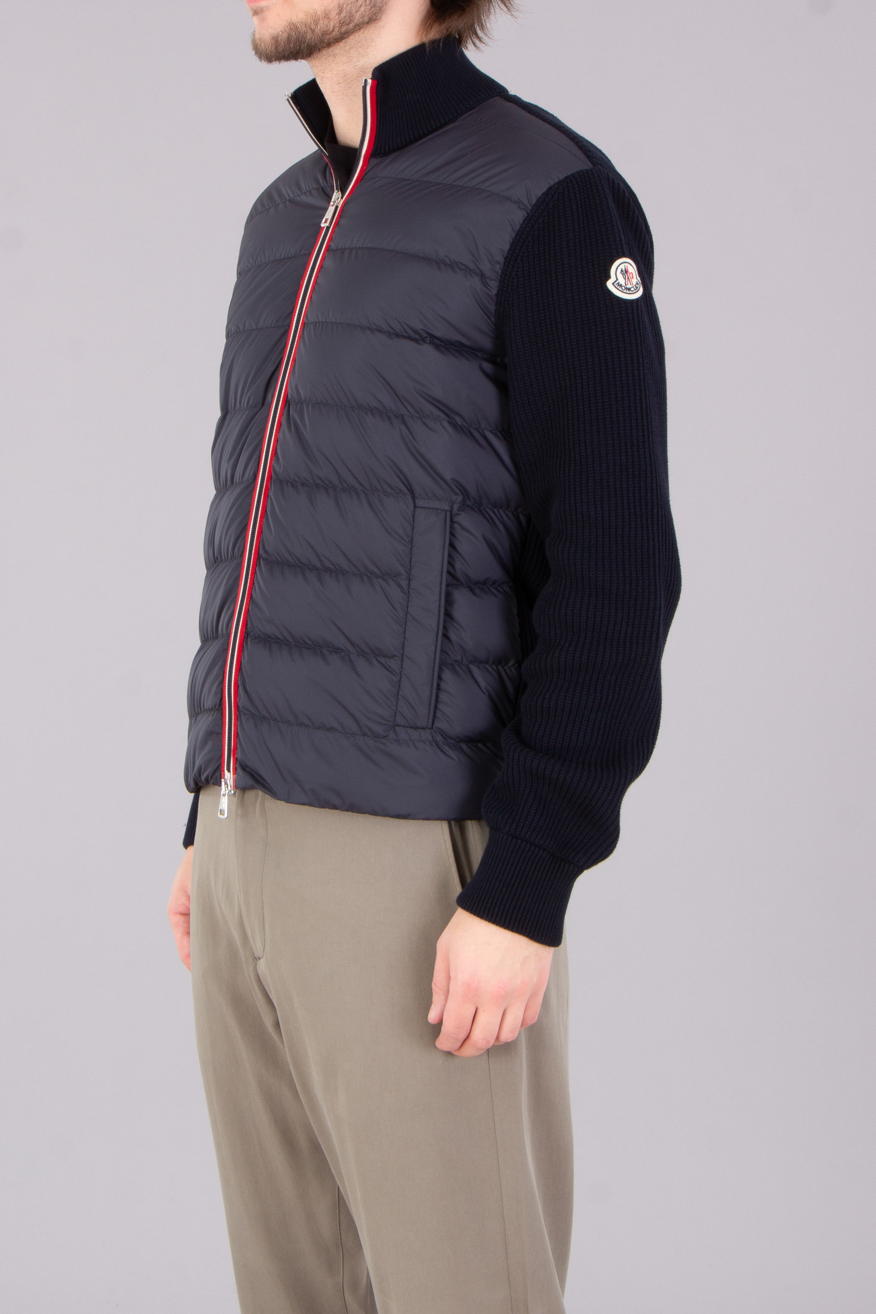 MONCLER Down Padded Cotton Zip Cardigan