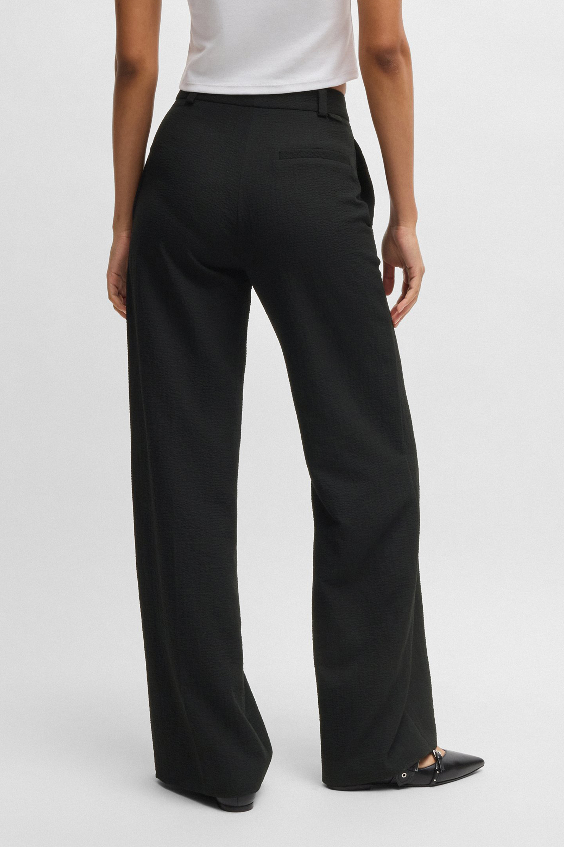 HUGO Regular Fit Stretch Seersucker Pants Hasene