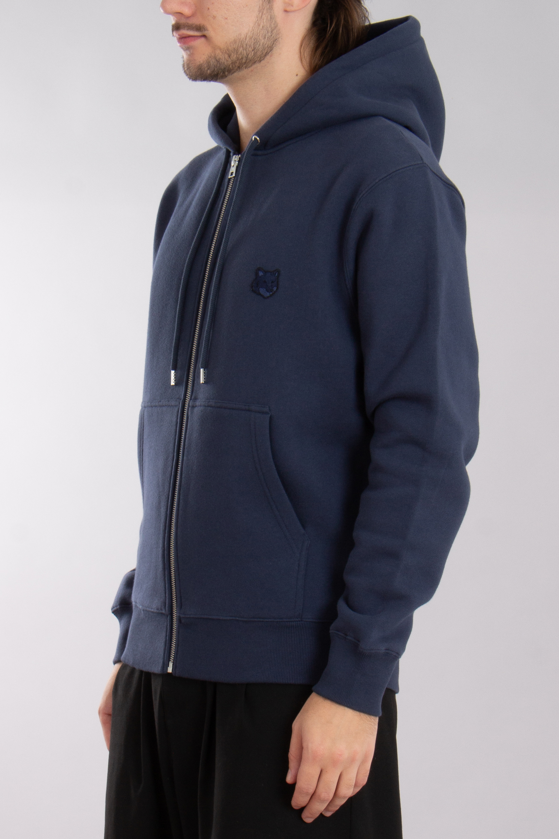 MAISON KITSUNÉ Bold Fox Head Patch Cotton Fleece Zip Hoodie