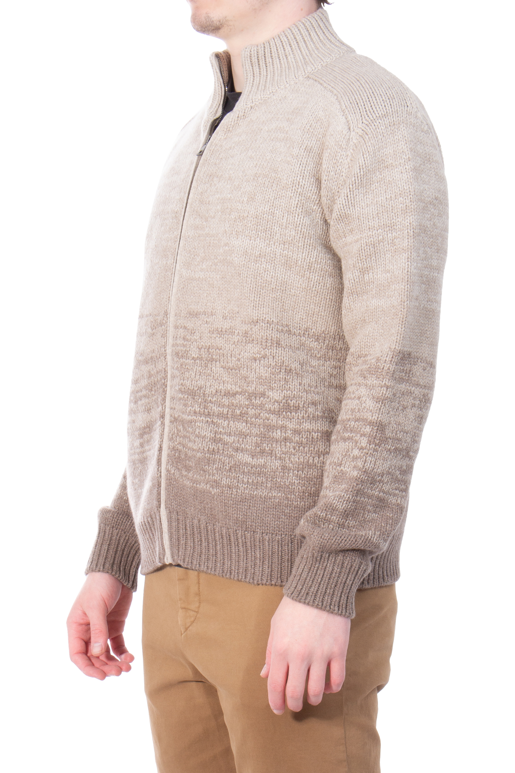 AIDA BARNI Wool & Cashmere Blend Zip Cardigan