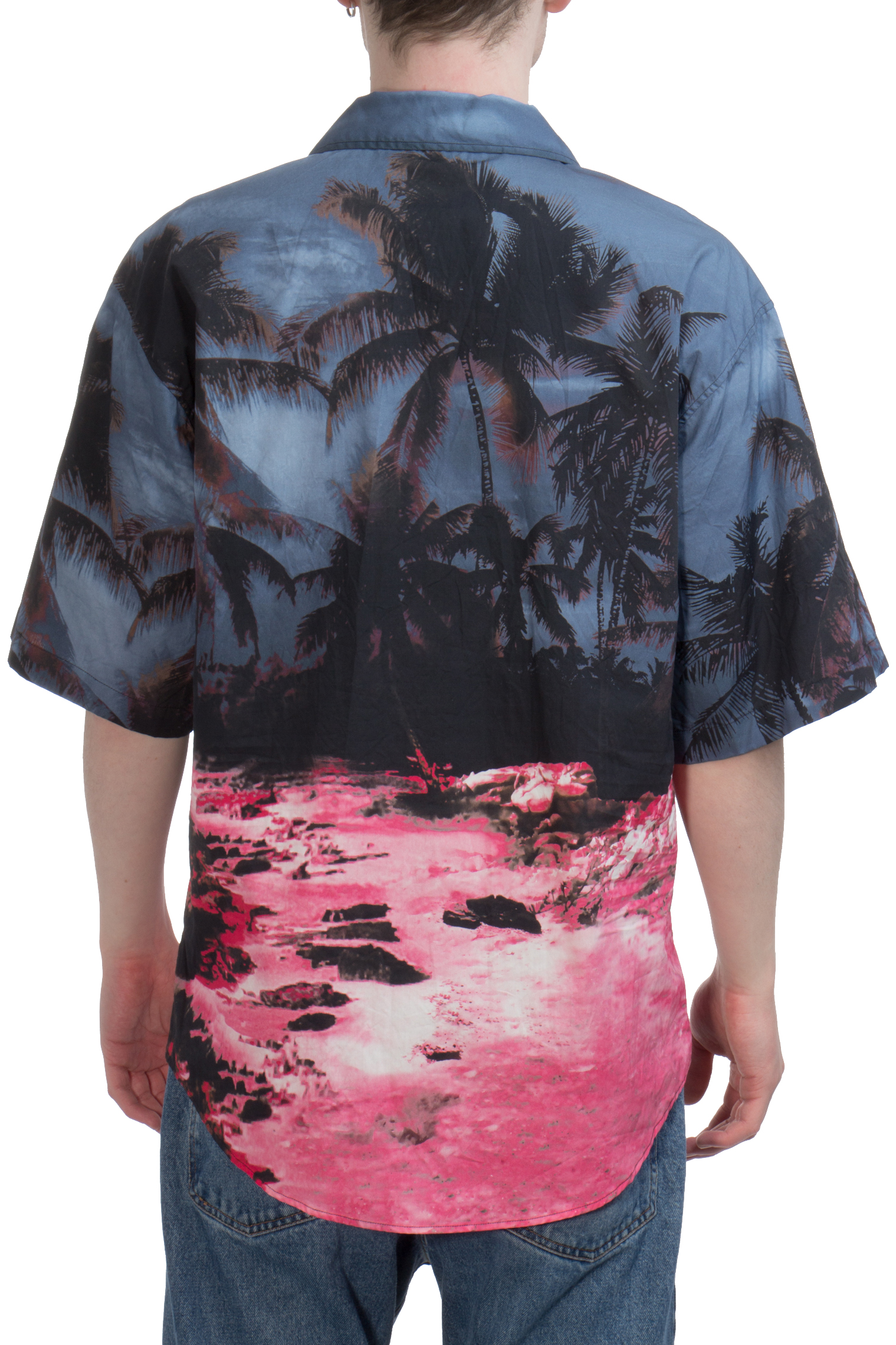 DSQUARED2 Sunrise Print Cotton Bowling Short-Sleeve Shirt