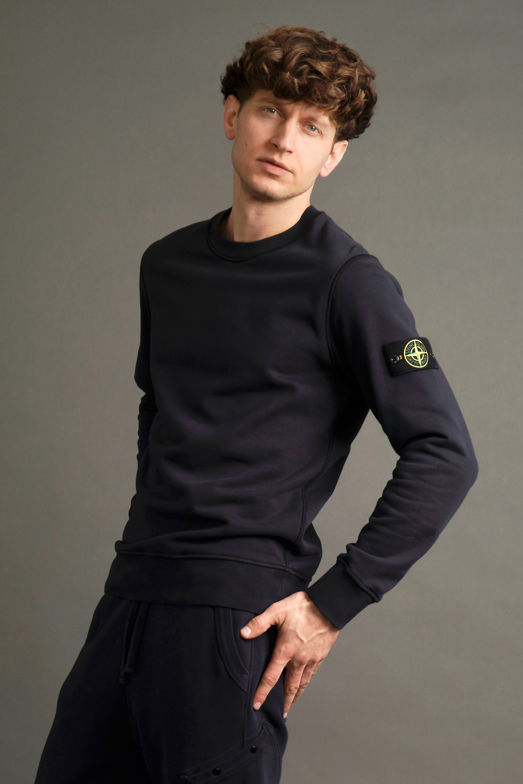 STONE ISLAND Brushed Organic Cotton Fleece Sweatshirt