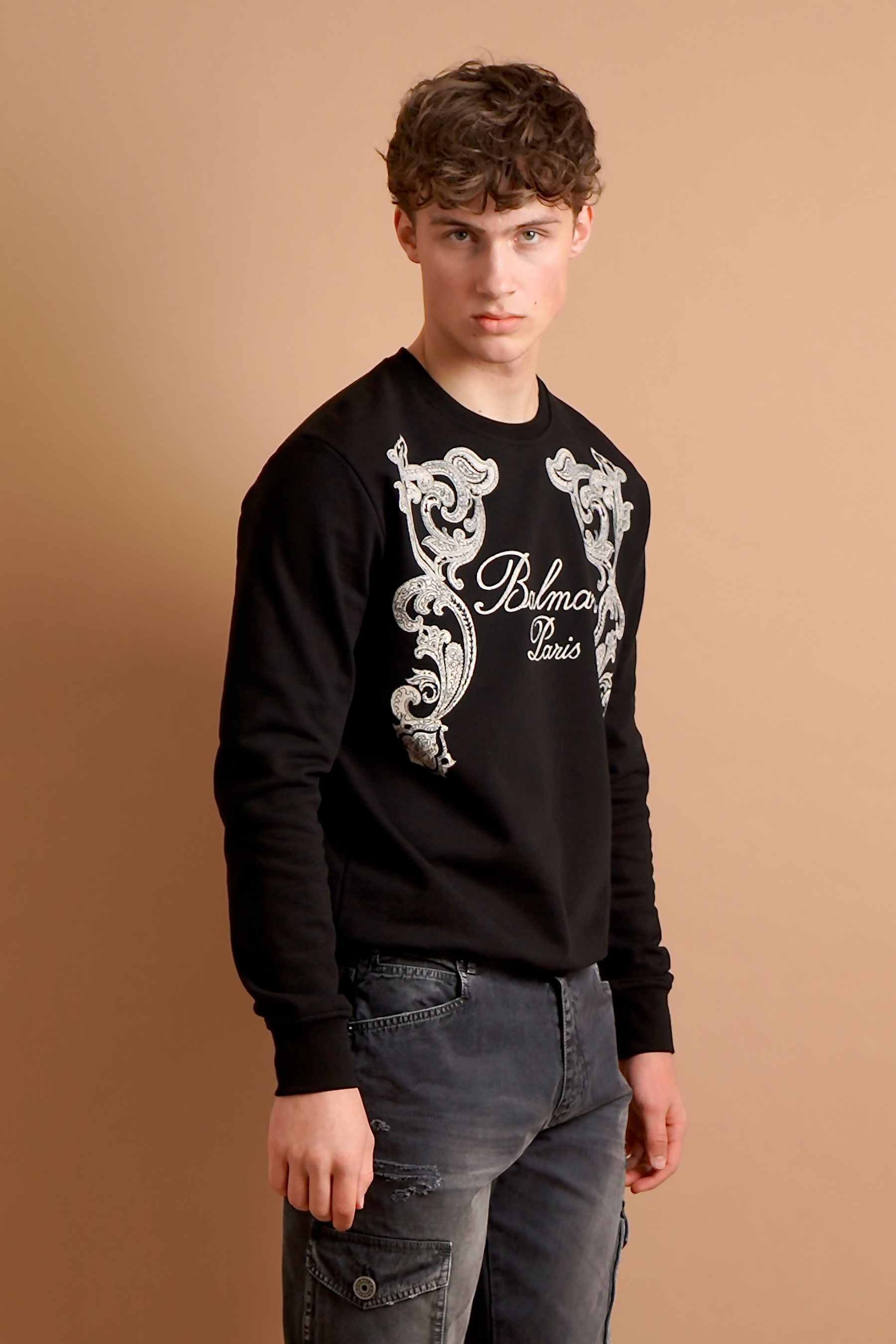 BALMAIN Printed Organic Cotton Sweatshirt