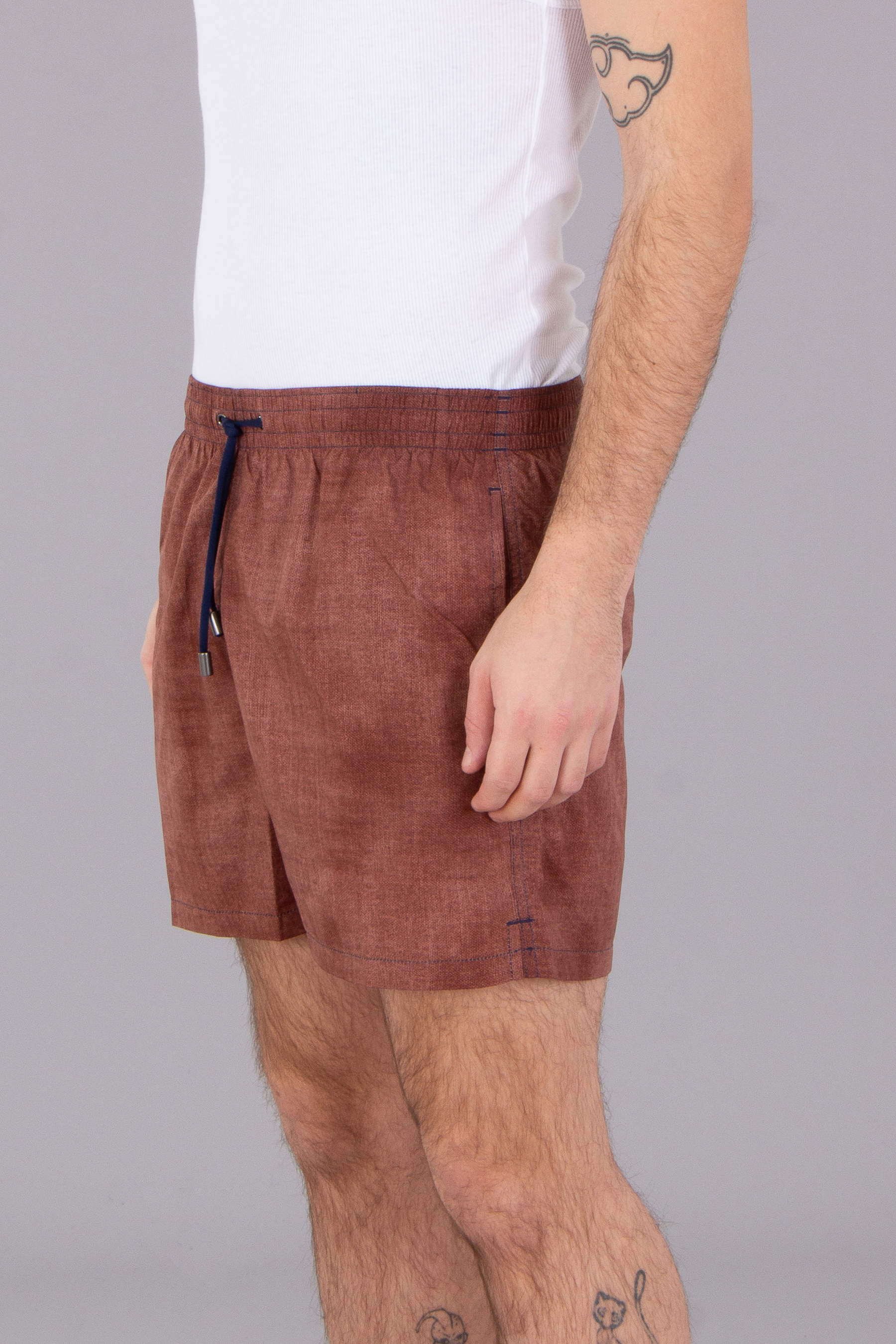 CANALI Micro Pattern Technical Fabric Swim Shorts